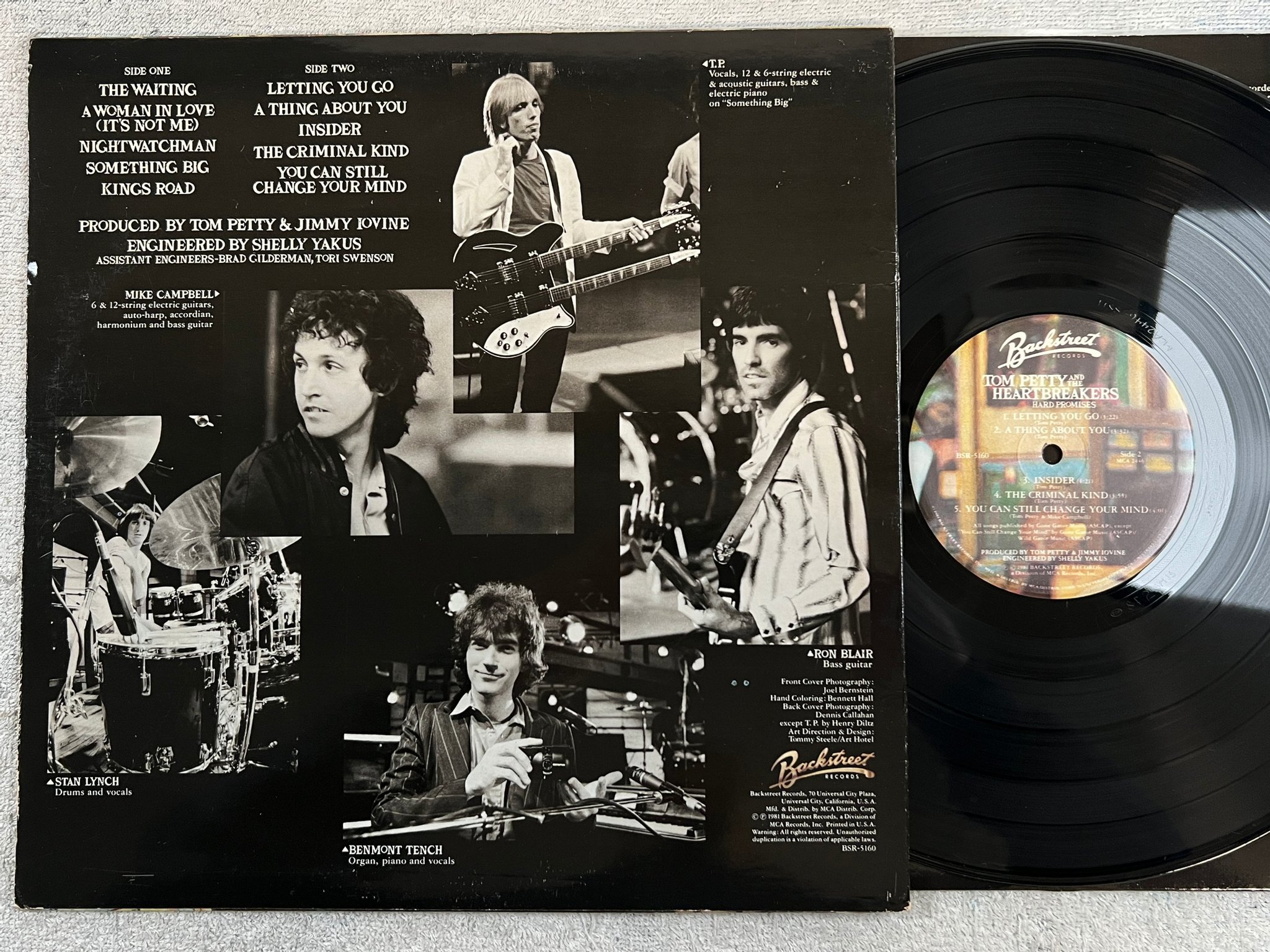 Omslagsbild för skivan TOM PETTY & THE HEARTBREAKERS hard promises LP -81 BACKSTREET BSR 5160