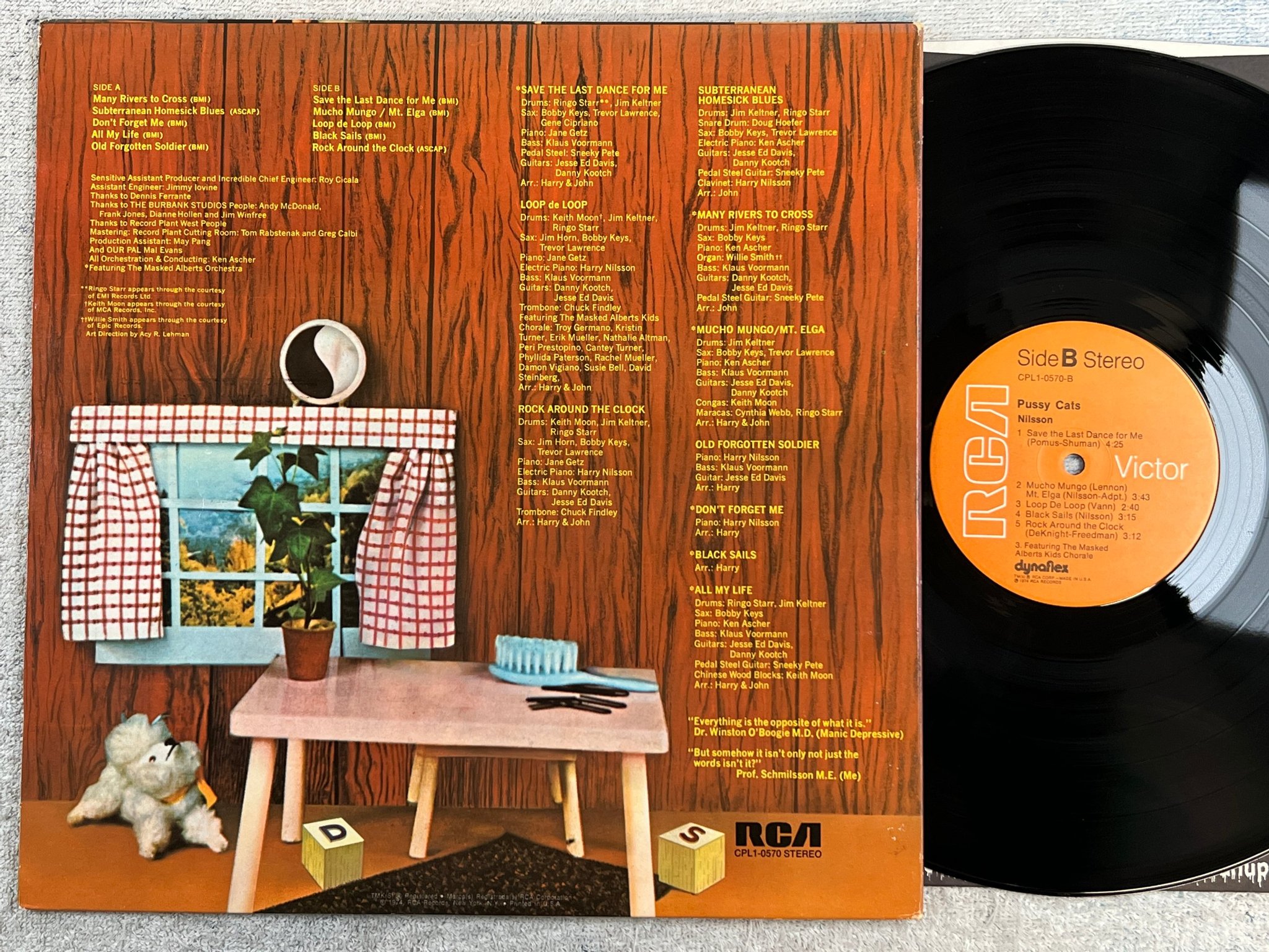 Omslagsbild för skivan NILSSON pussy cats LP -74 US RCA CPL1 0570