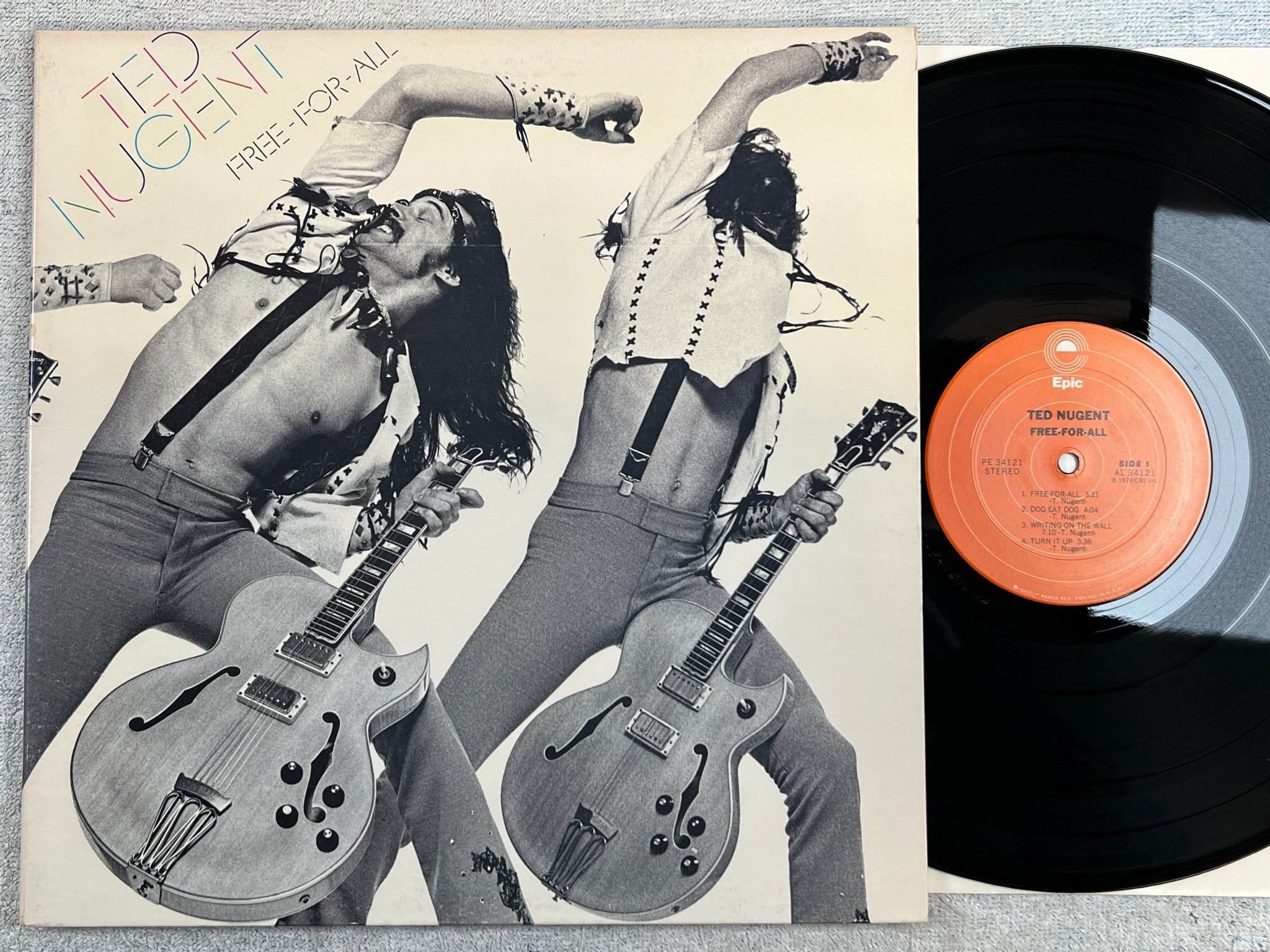 Omslagsbild för skivan TED NUGENT free-for-all LP -76 US EPIC PE 34121