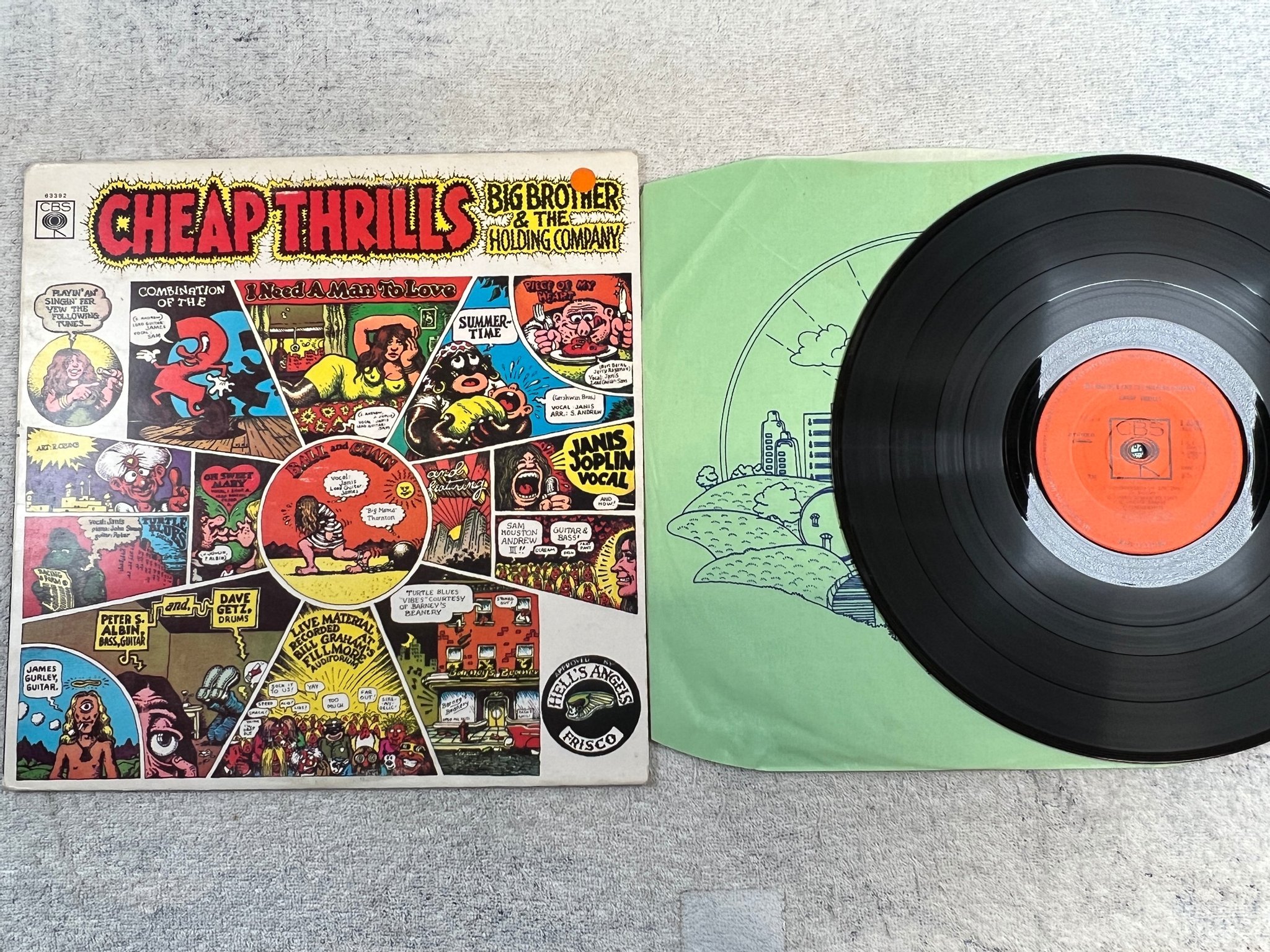 Omslagsbild för skivan BIG BROTHER & THE HOLDING COMPANY cheap thrills LP -68 UK CBS S 63392