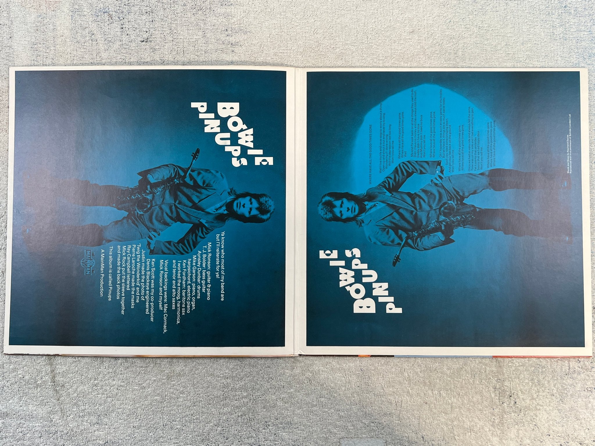 Omslagsbild för skivan DAVID BOWIE pin-ups LP -73 Ger RCA APL1-0291