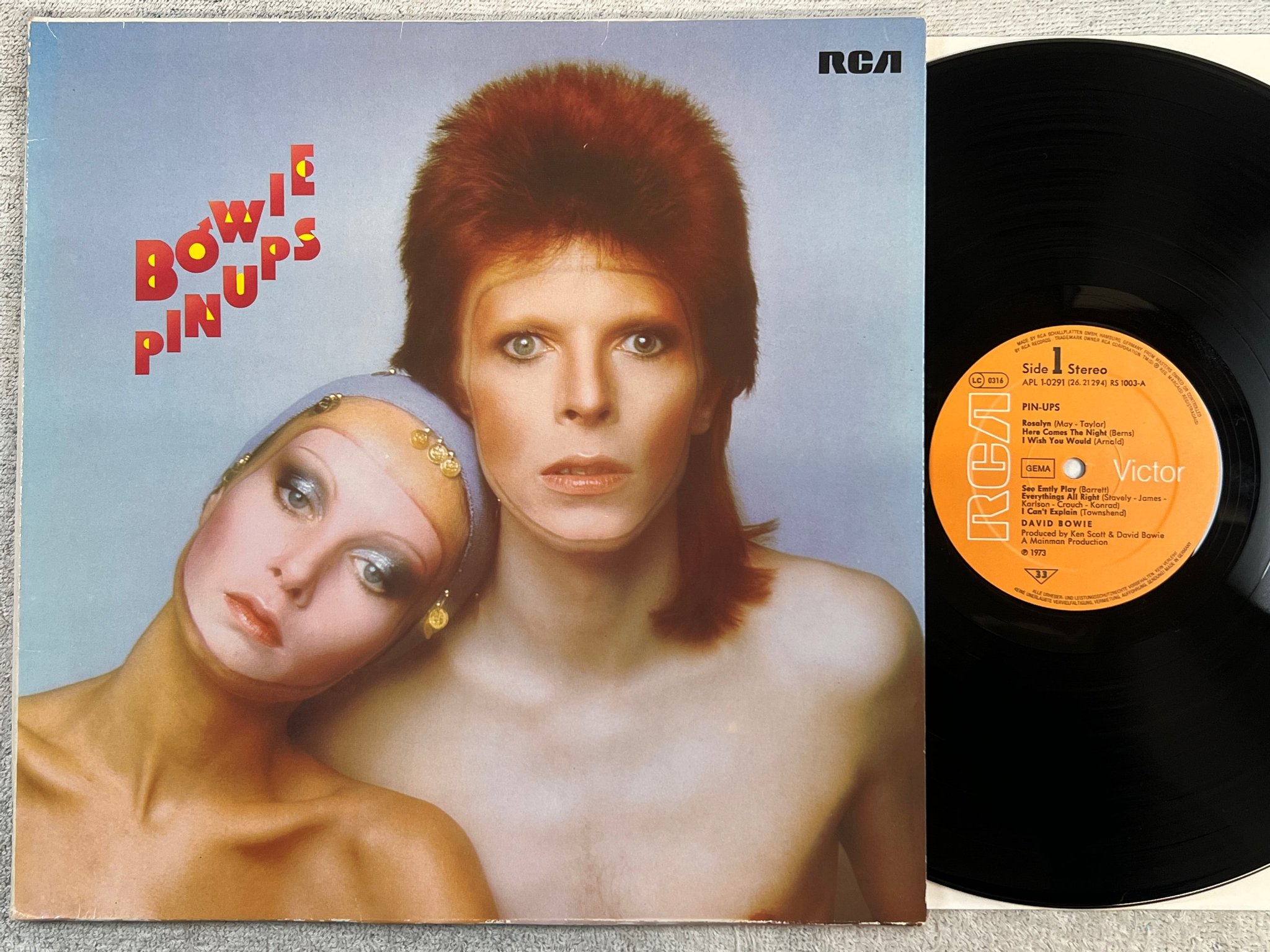 Omslagsbild för skivan DAVID BOWIE pin-ups LP -73 Ger RCA APL1-0291