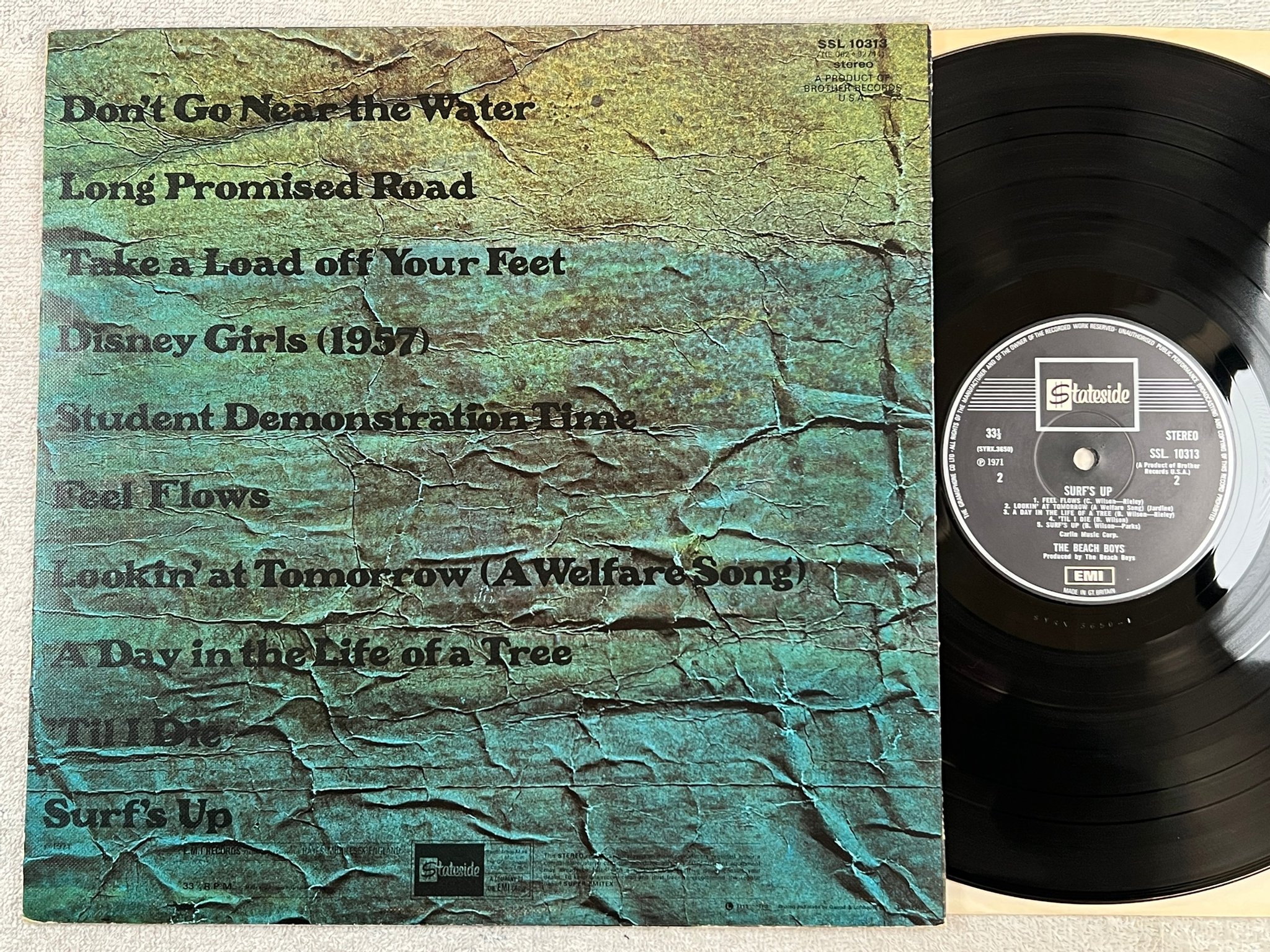 Omslagsbild för skivan THE BEACH BOYS  surf's up LP -71 UK STATESIDE SSL 10313