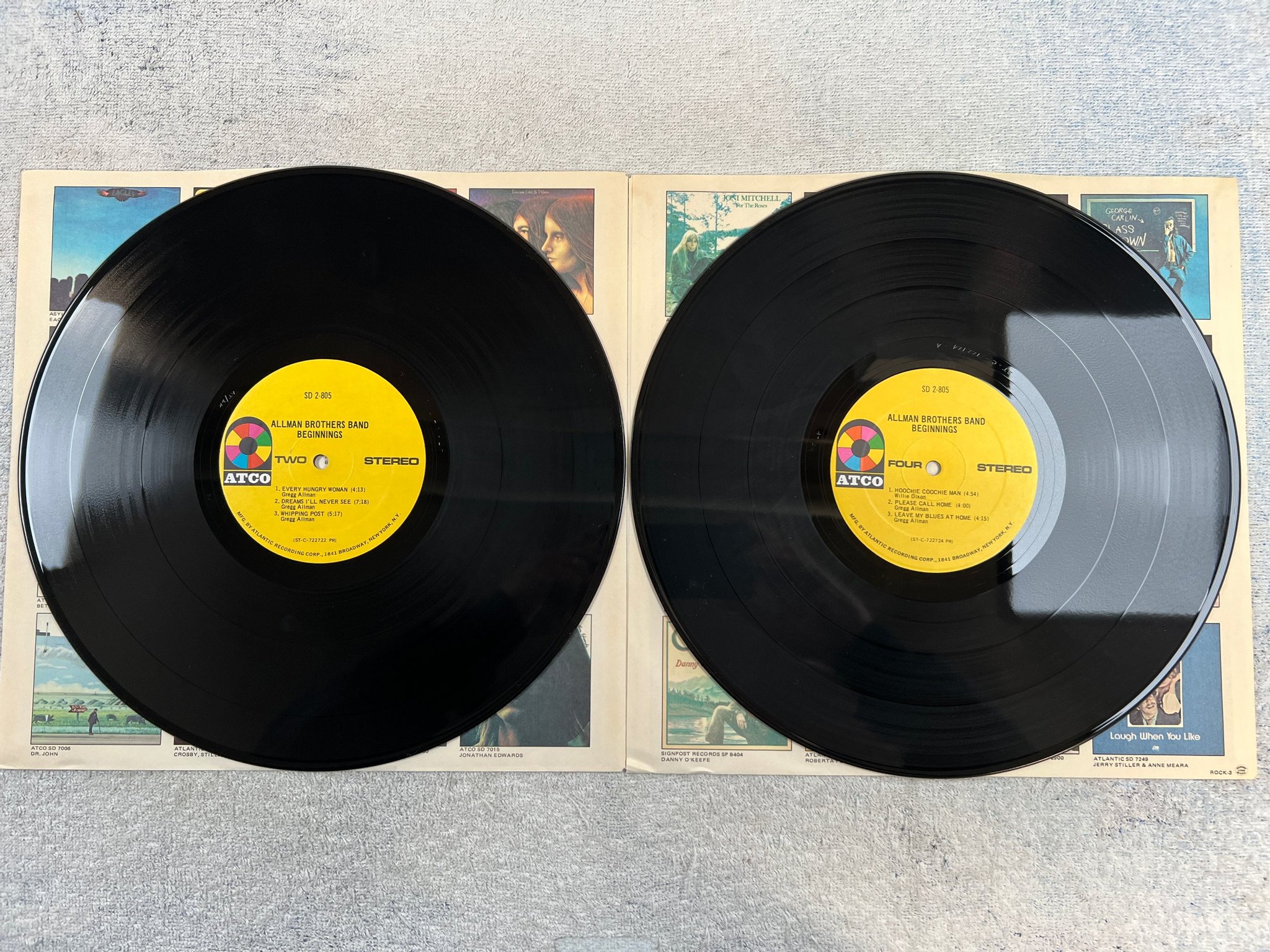 Omslagsbild för skivan ALLMAN BROTHERS BAND beginnings LP US ATCO SD 2-805