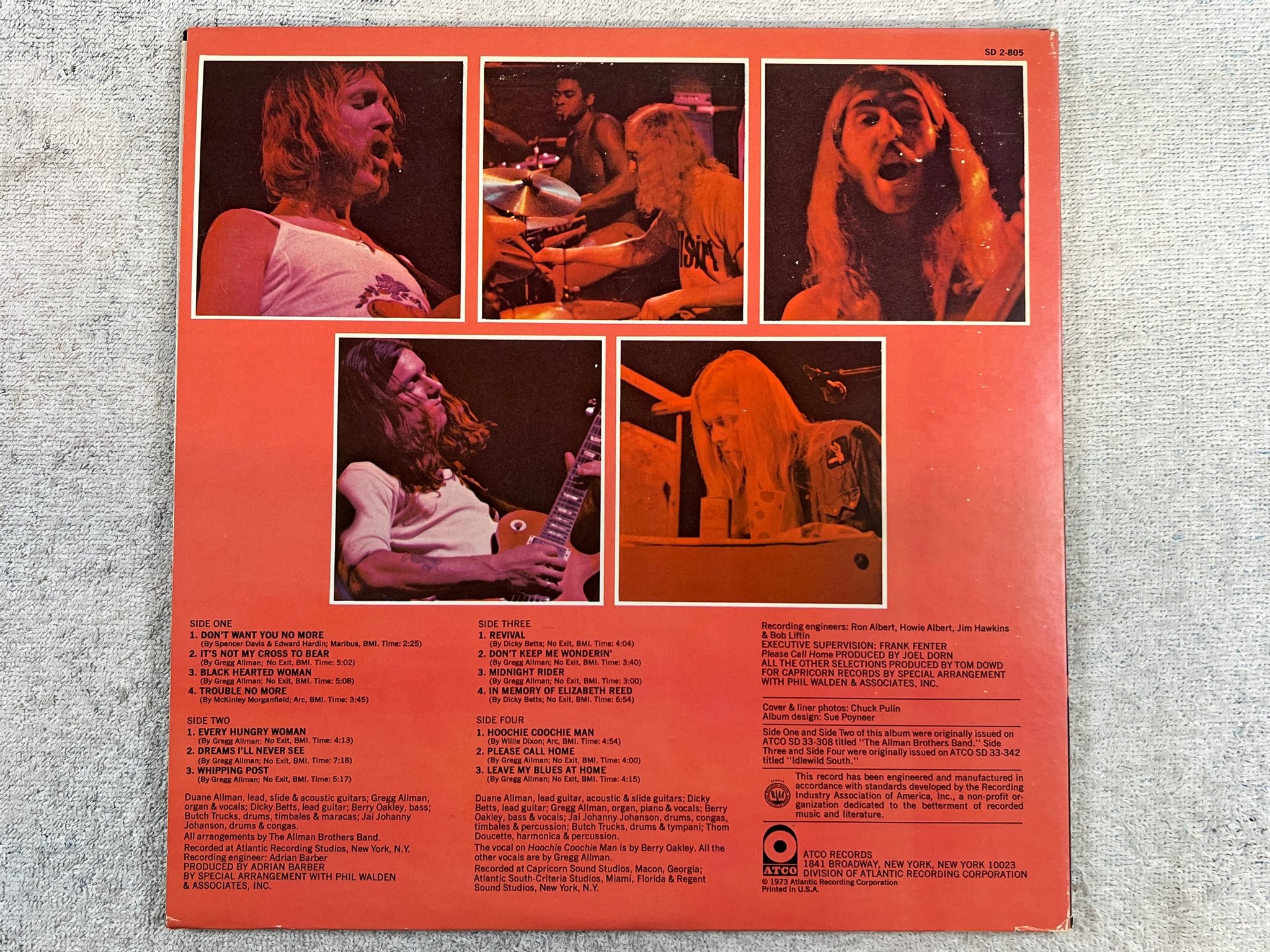 Omslagsbild för skivan ALLMAN BROTHERS BAND beginnings LP US ATCO SD 2-805