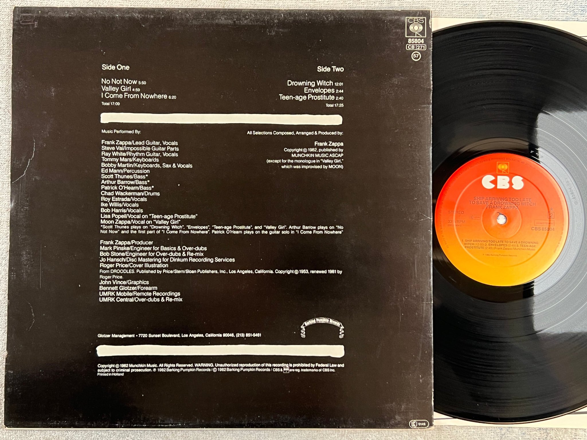 Omslagsbild för skivan FRANK ZAPPA ship arriving too late... LP -82 Hol CBS 85804