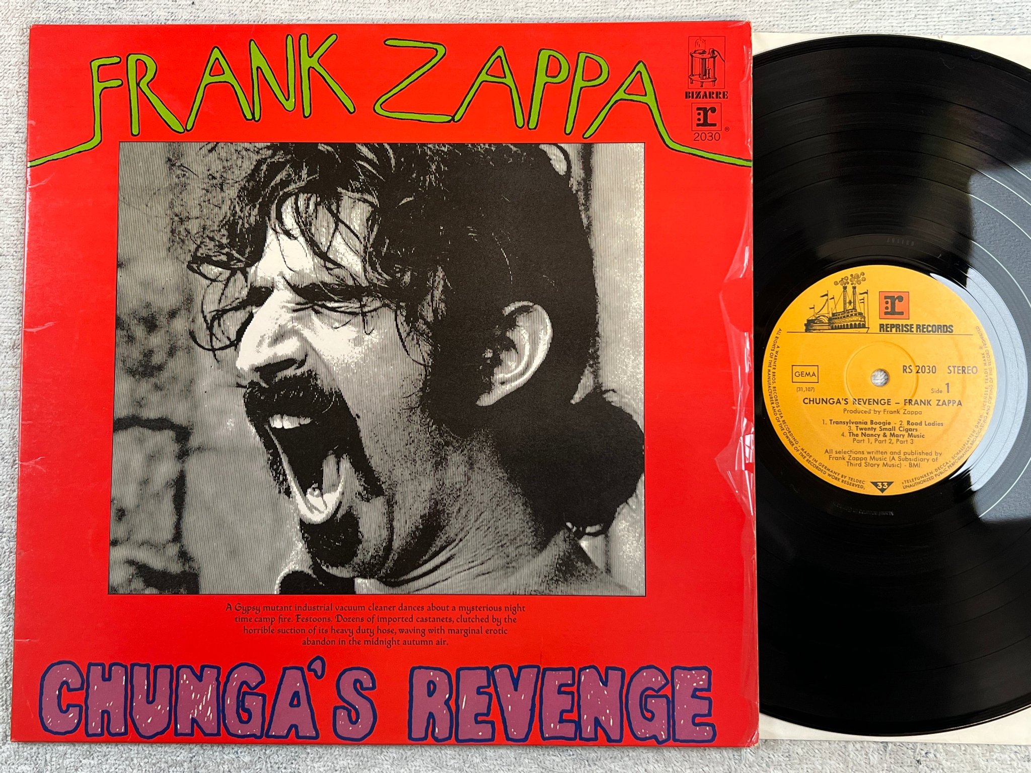 Omslagsbild för skivan FRANK ZAPPA chunga's revenge LP Ger REPRISE RS 2030