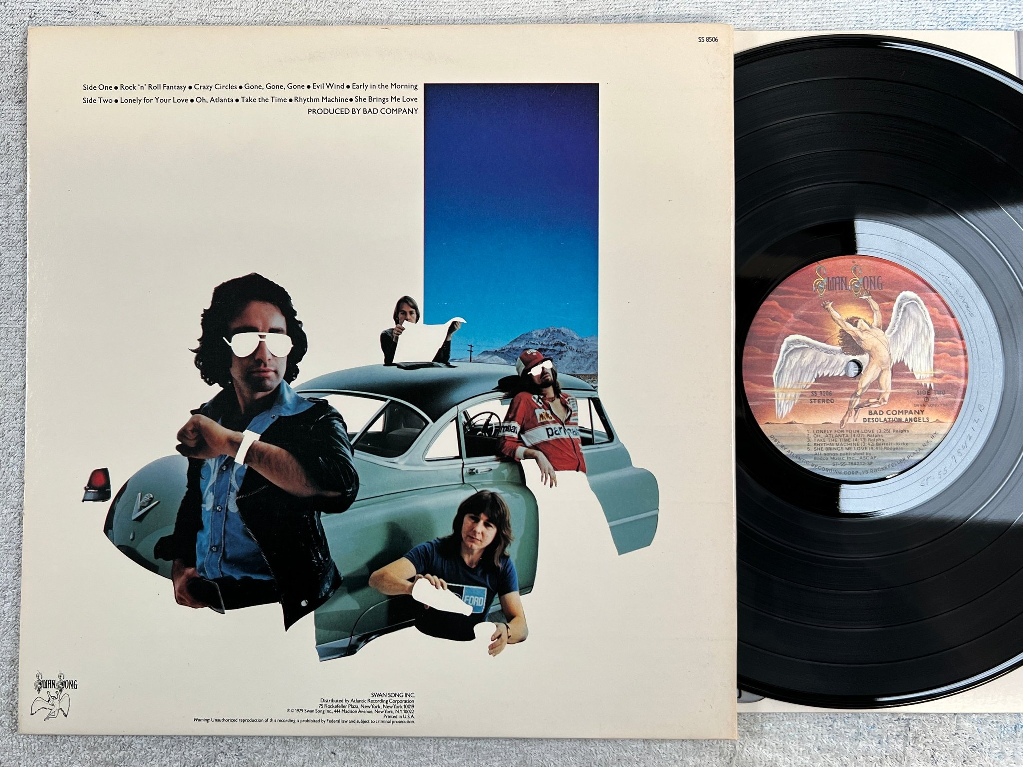 Omslagsbild för skivan BAD COMPANY desolation angels LP -79 US SWAN SONG SS 8506