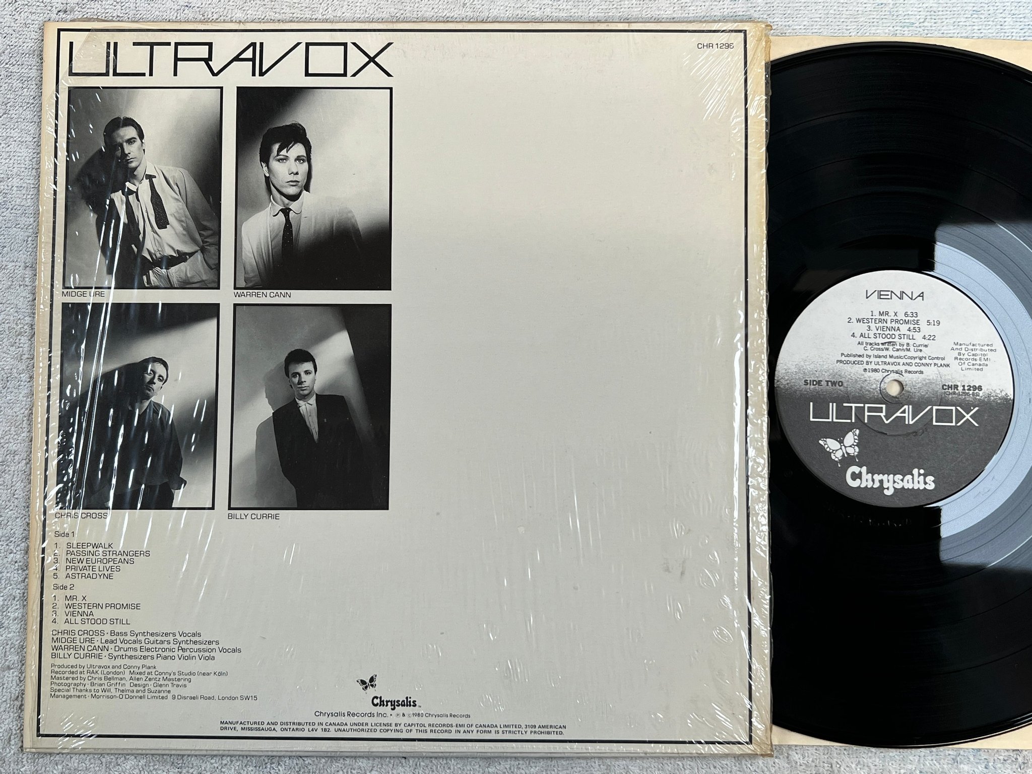 Omslagsbild för skivan ULTRAVOX Vienna LP -80 Can CHRYSALIS CHR 1296