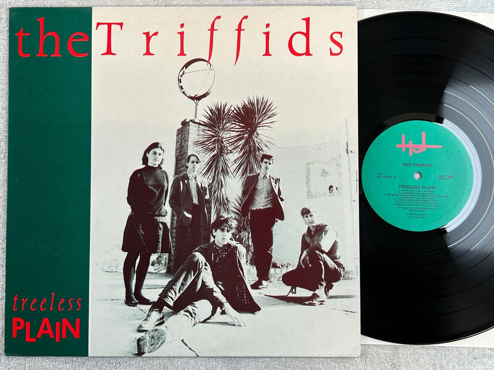 Omslagsbild för skivan THE TRIFFIDS treeless plain LP -84 Australia HOT 1003