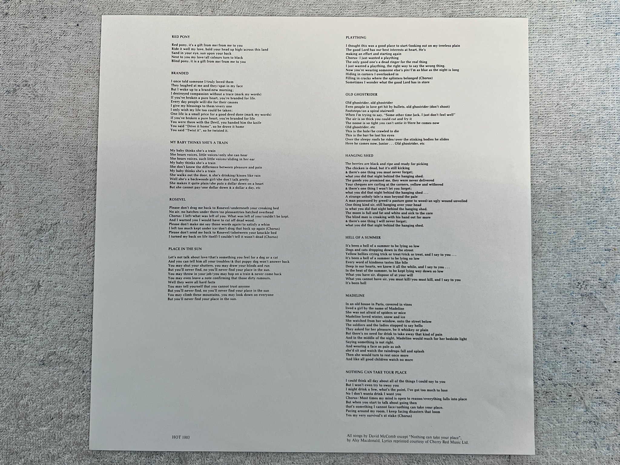 Omslagsbild för skivan THE TRIFFIDS treeless plain LP -84 Australia HOT 1003