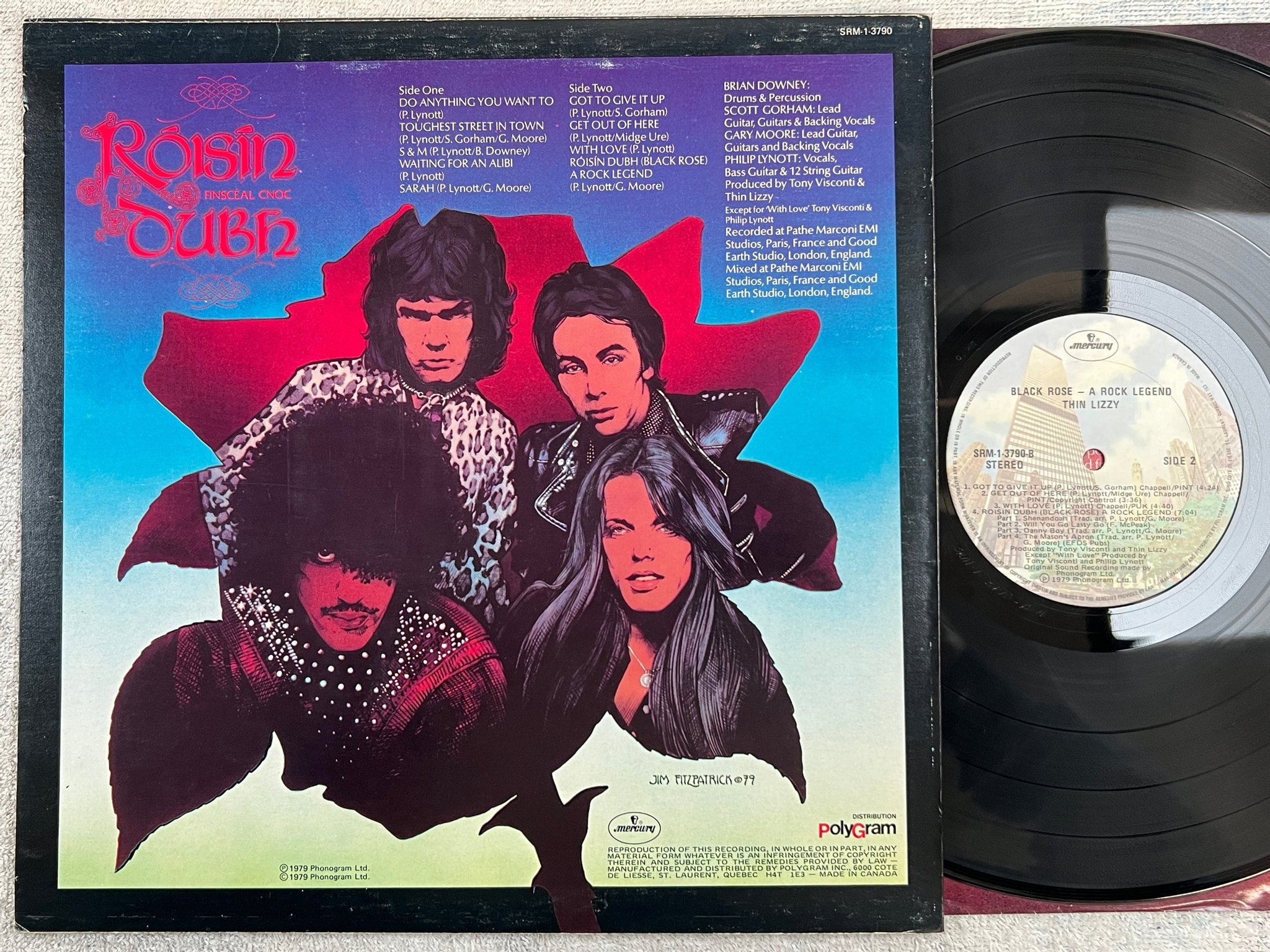 Omslagsbild för skivan THIN LIZZY black rose Can MERCURY SRM-1-3790