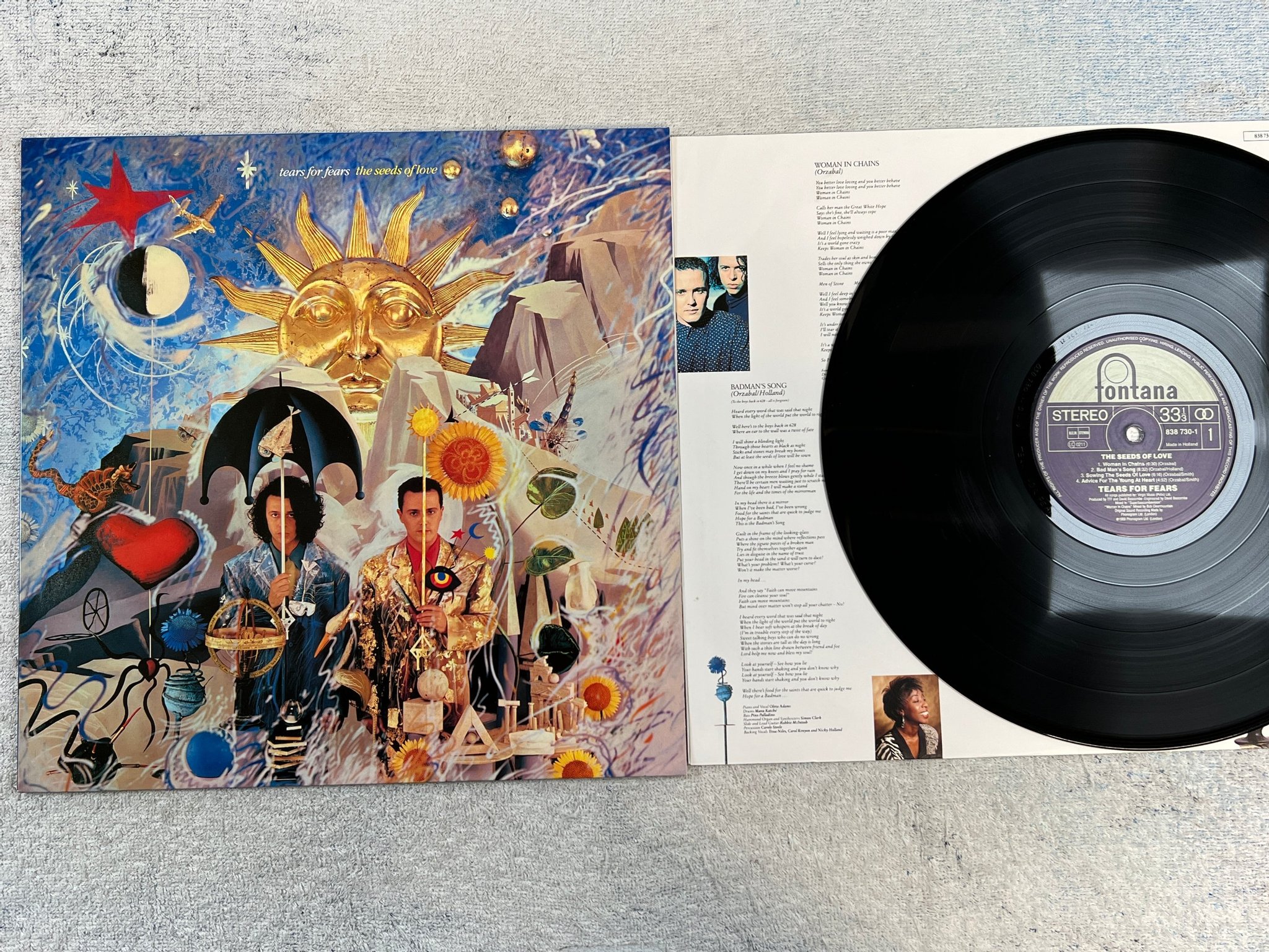 Omslagsbild för skivan TEARS FOR FEARS the seeds of love LP -89 Hol FONTANA 838730-1