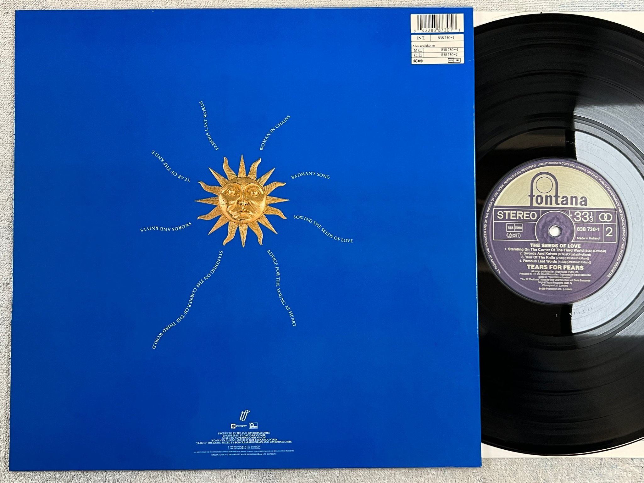 Omslagsbild för skivan TEARS FOR FEARS the seeds of love LP -89 Hol FONTANA 838730-1