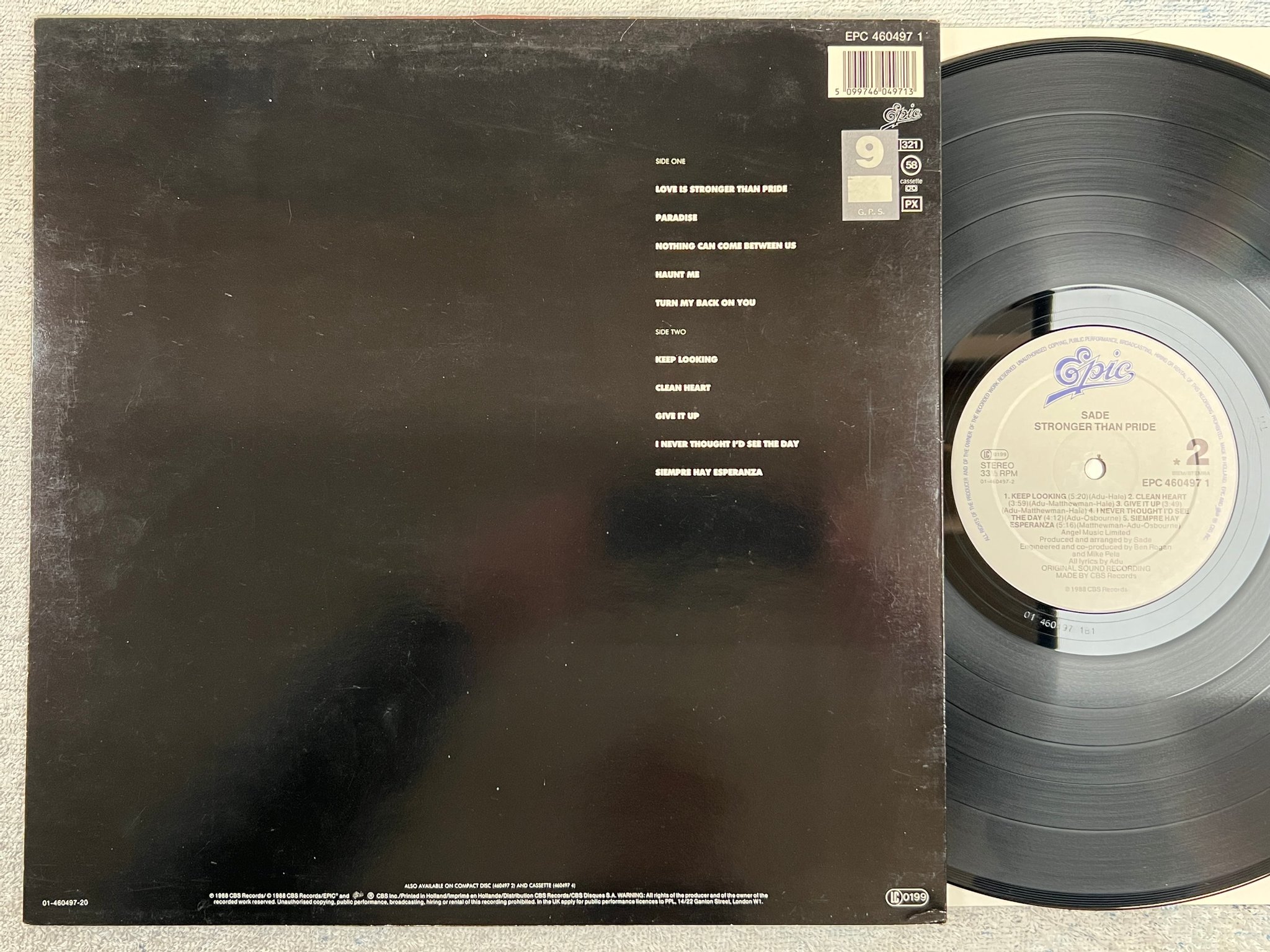 Omslagsbild för skivan SADE stronger than pride LP -88 Hol EPIC EPC 4604971