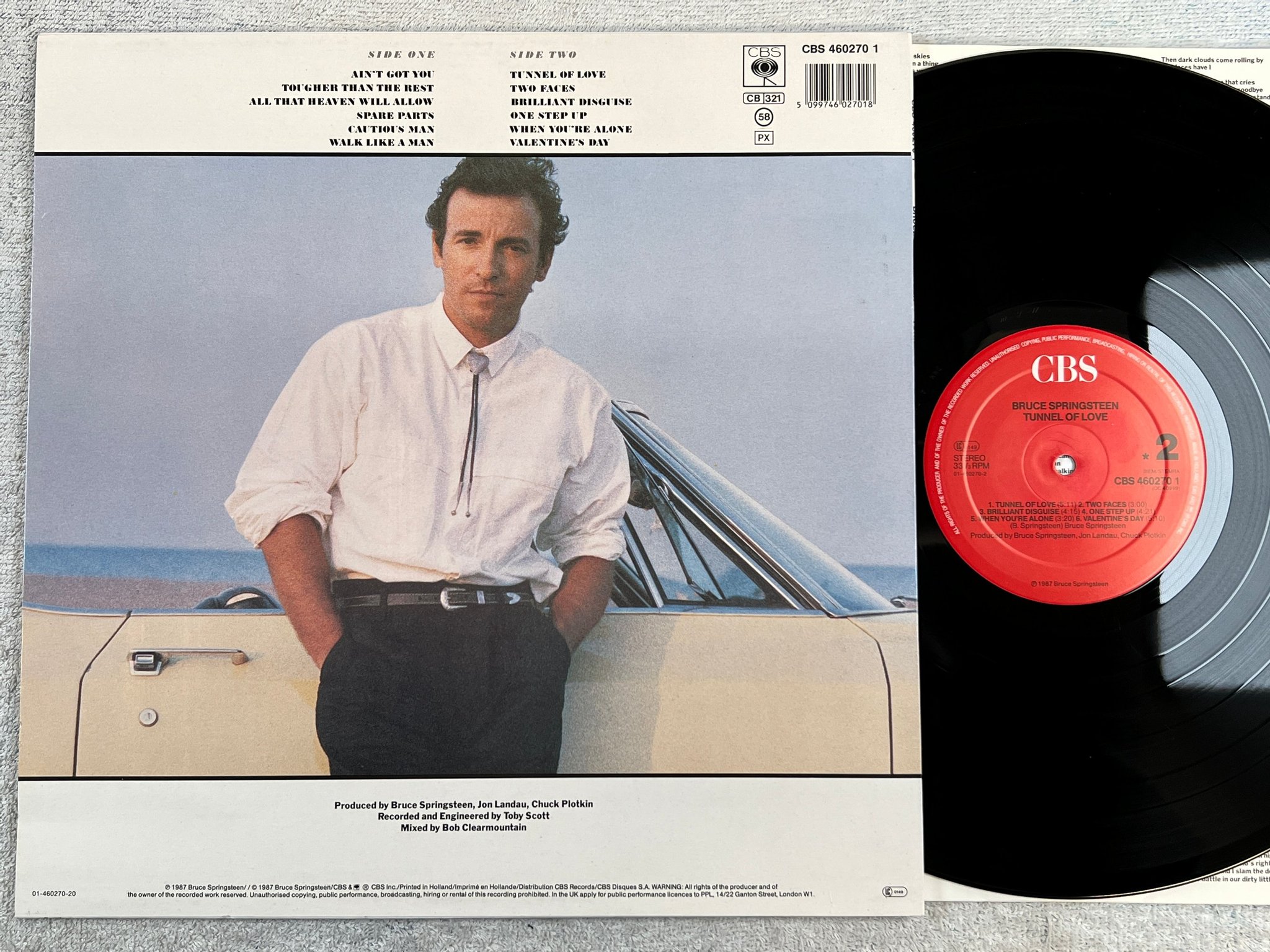 Omslagsbild för skivan BRUCE SPRINGSTEEN tunnel of love LP -87 Hol CBS 4602701