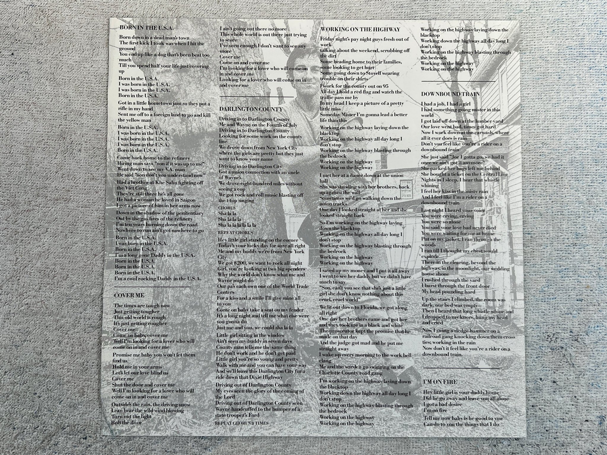 Omslagsbild för skivan BRUCE SPRINGSTEEN born in the U.S.A. LP -84 Hol CBS 86304