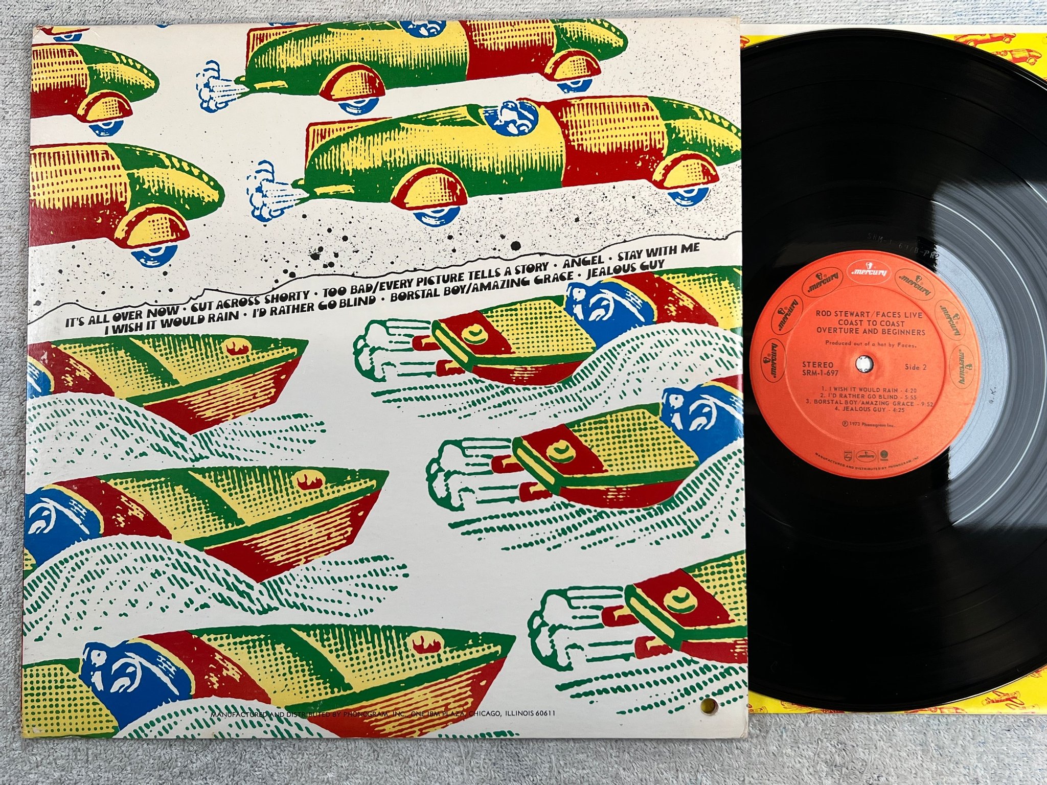 Omslagsbild för skivan ROD STEWART / FACES live LP -73 US SRM-1-697