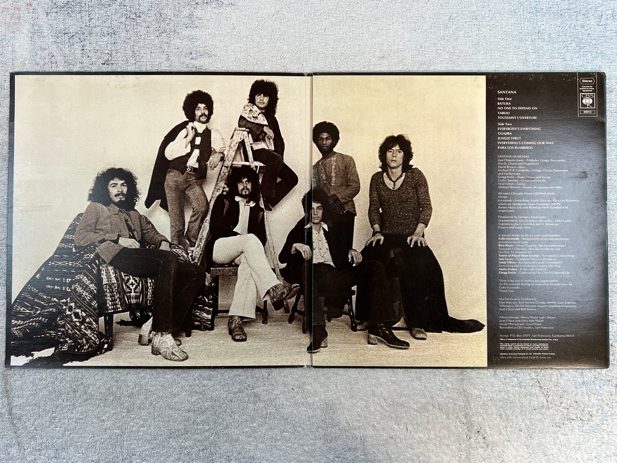 Omslagsbild för skivan SANTANA s/t LP -71 UK CBS S 69015