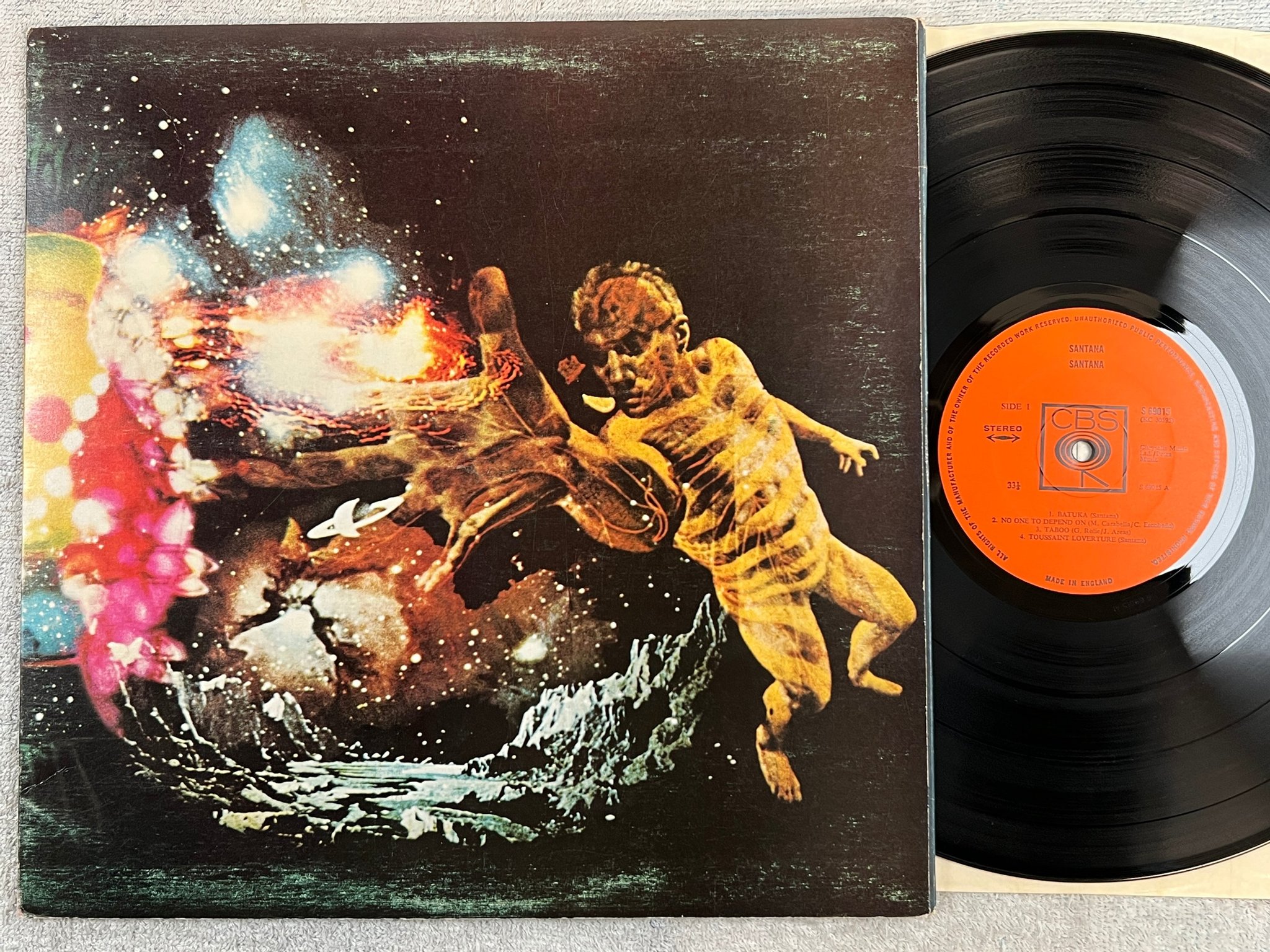 Omslagsbild för skivan SANTANA s/t LP -71 UK CBS S 69015