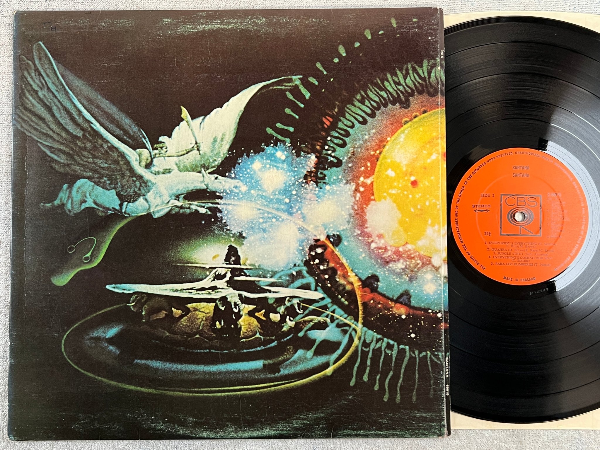 Omslagsbild för skivan SANTANA s/t LP -71 UK CBS S 69015