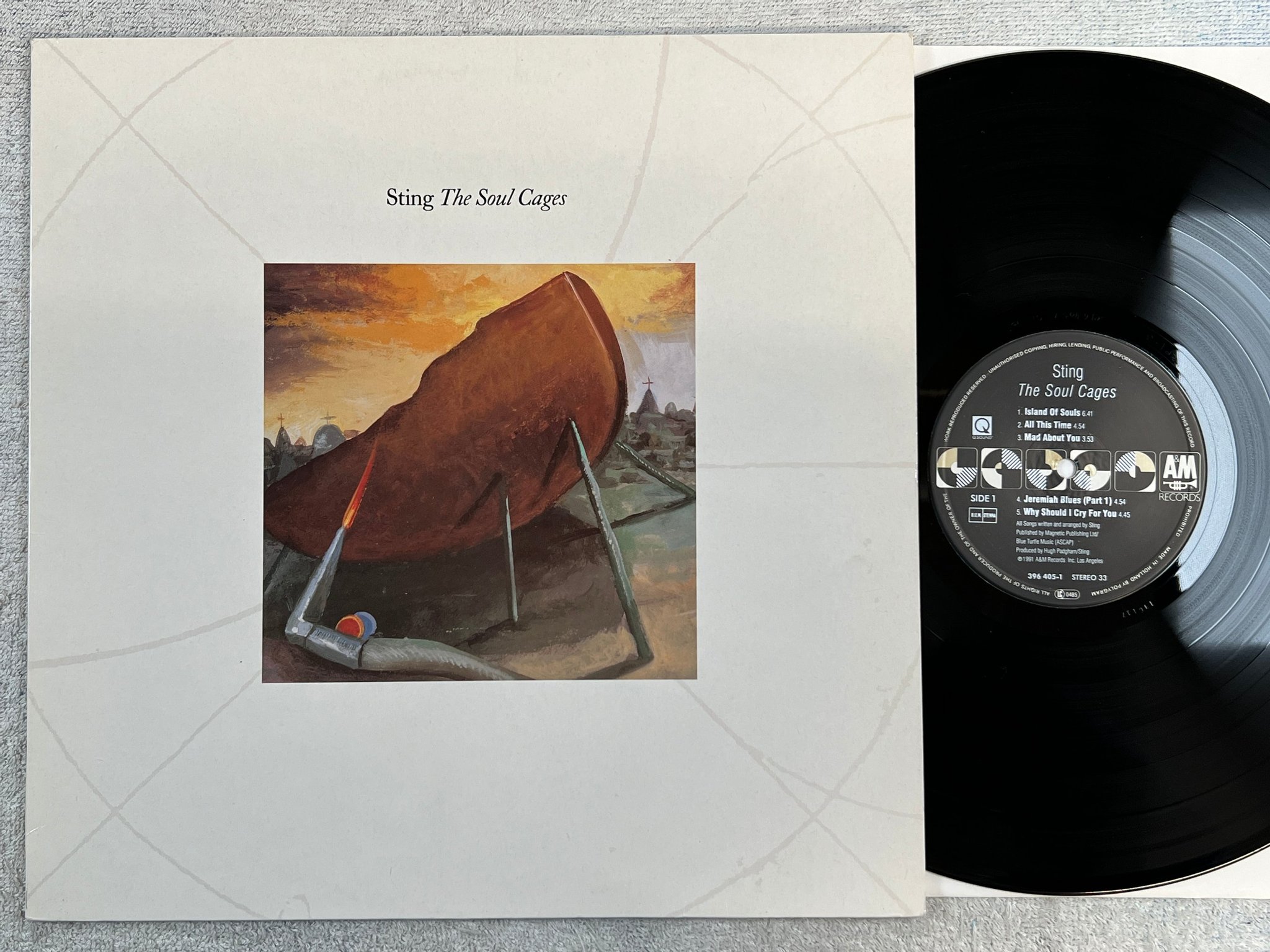 Omslagsbild för skivan STING the soul cages LP -91 Hol A&M 396 405-1