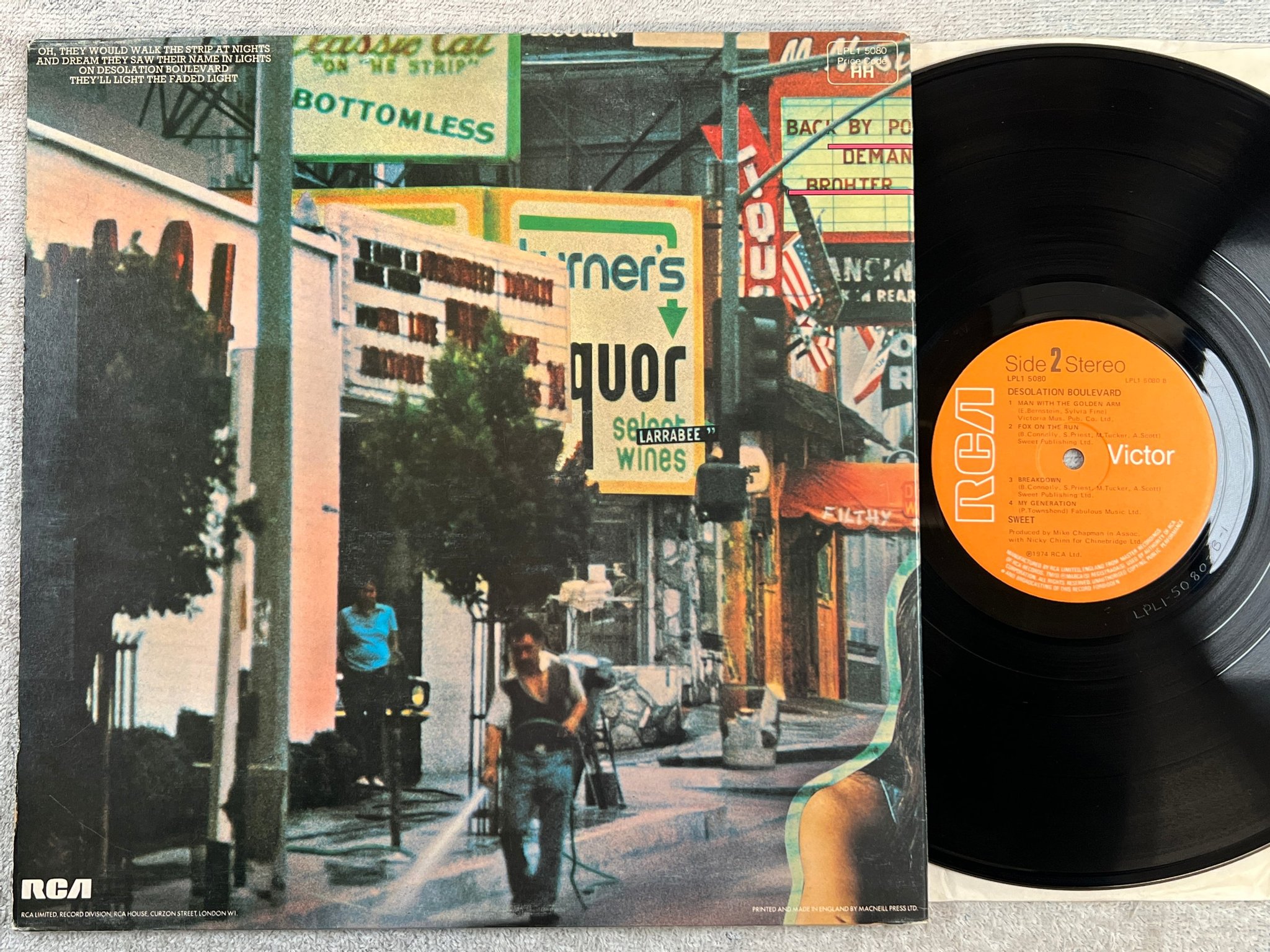 Omslagsbild för skivan SWEET desolation boulevard LP -74 UK RCA LPL1 5080