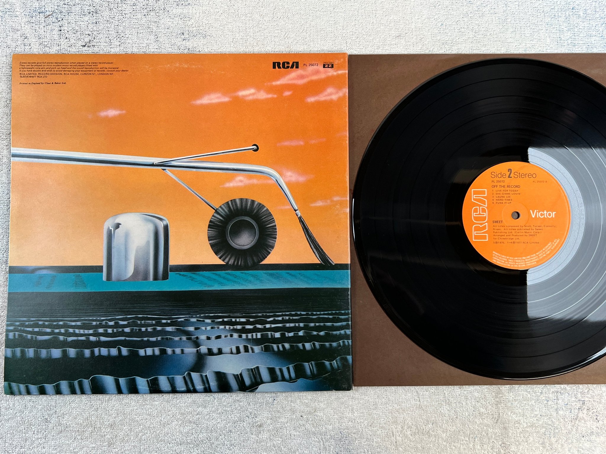 Omslagsbild för skivan SWEET off the record LP -77 UK RCA PL 25072