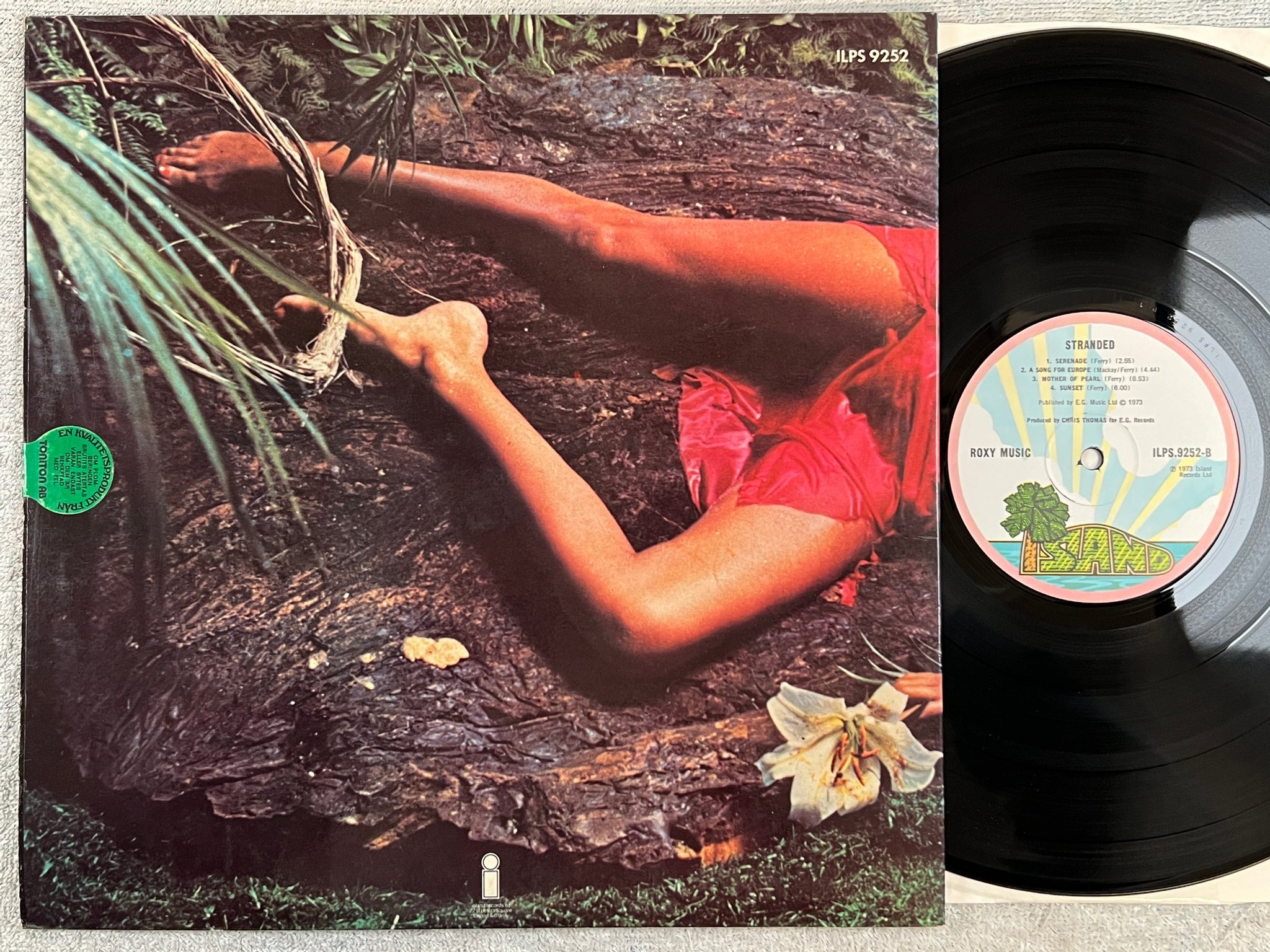Omslagsbild för skivan ROXY MUSIC stranded LP -73 UK ISLAND ILPS 9252