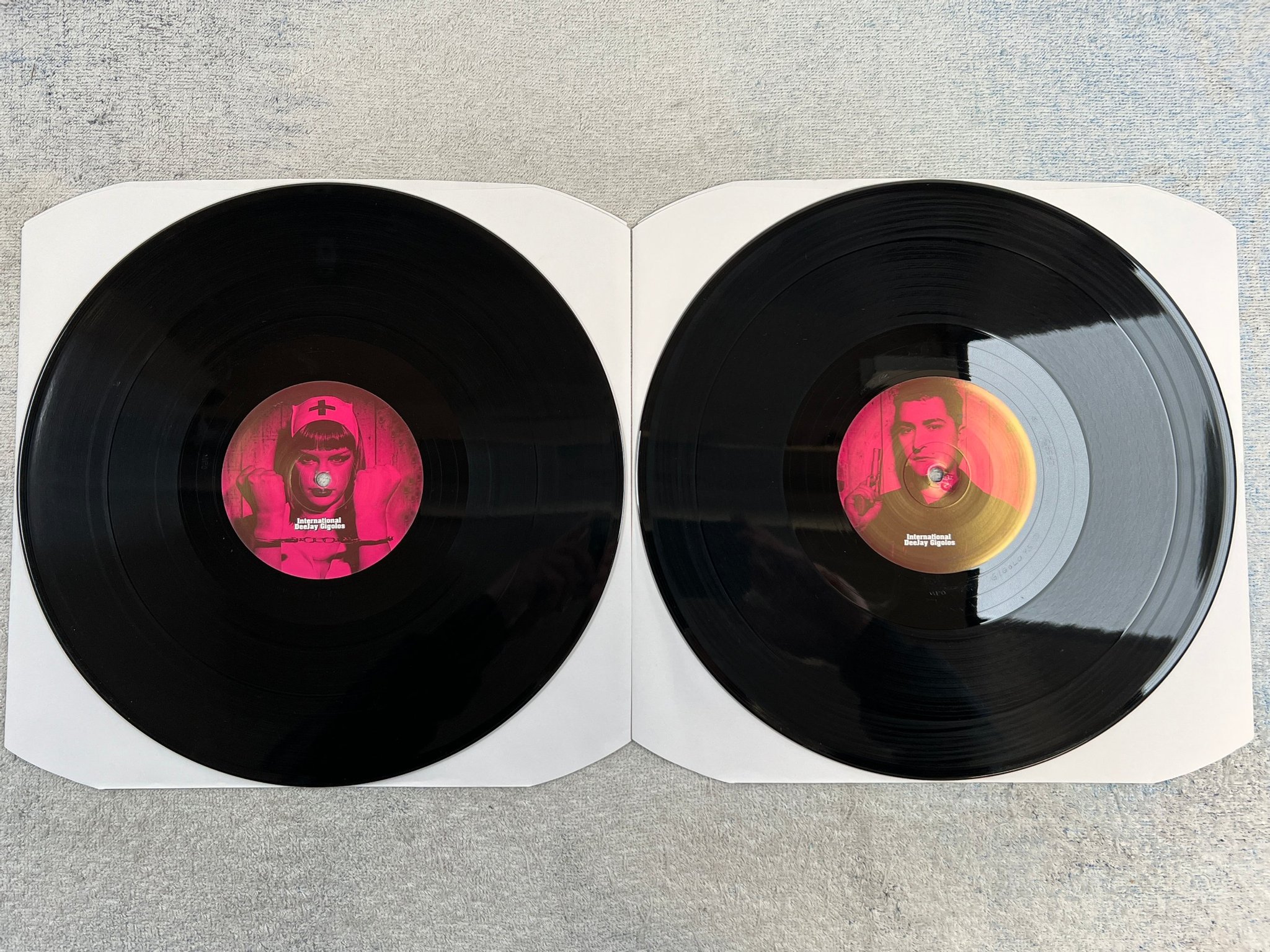 Omslagsbild för skivan Miss Kittin & The Hacker – First Album 2xLP 2001 GIGOLO 75 synth pop