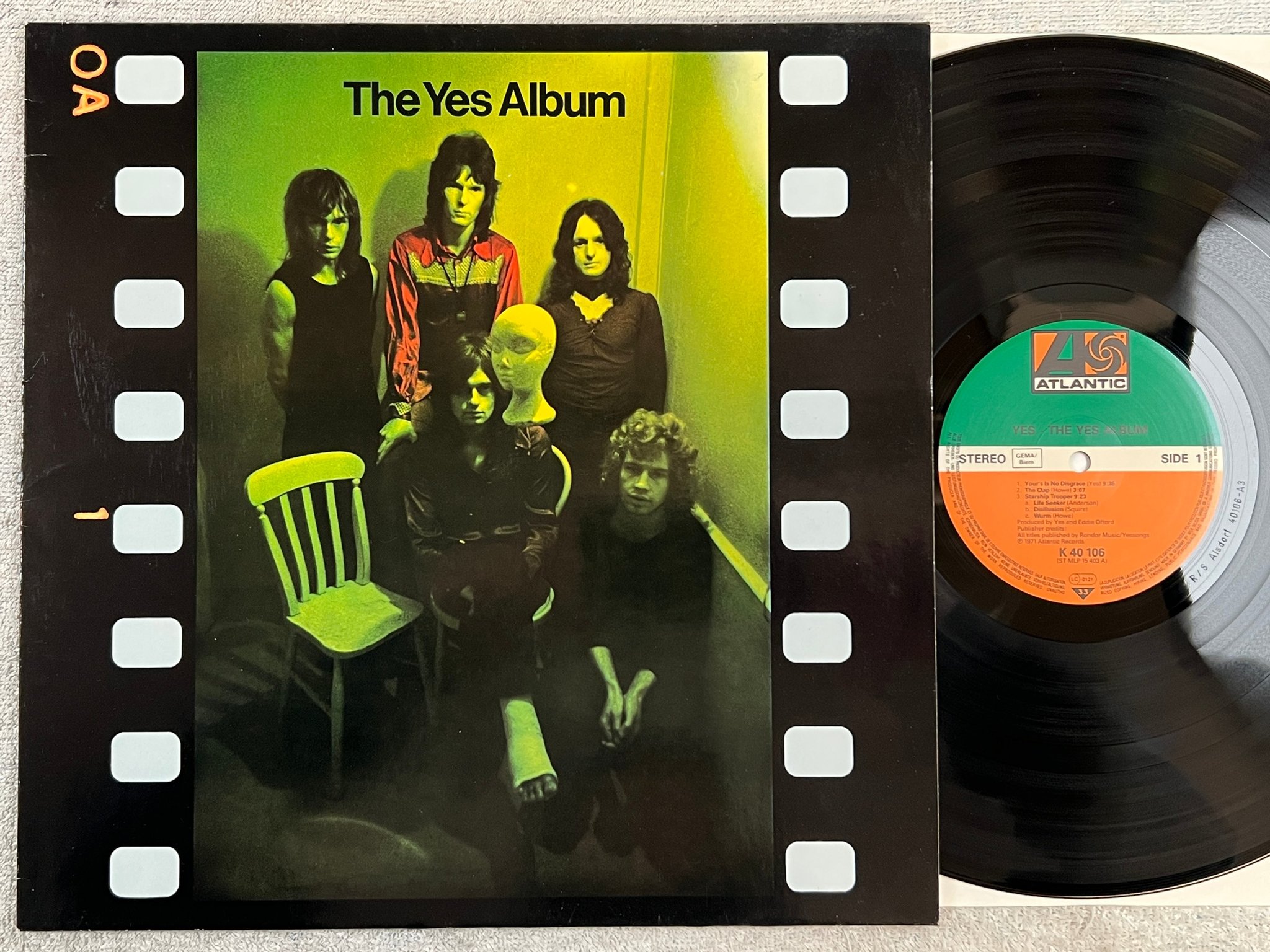 Omslagsbild för skivan YES the yes album LP re ATLANTIC K 40106