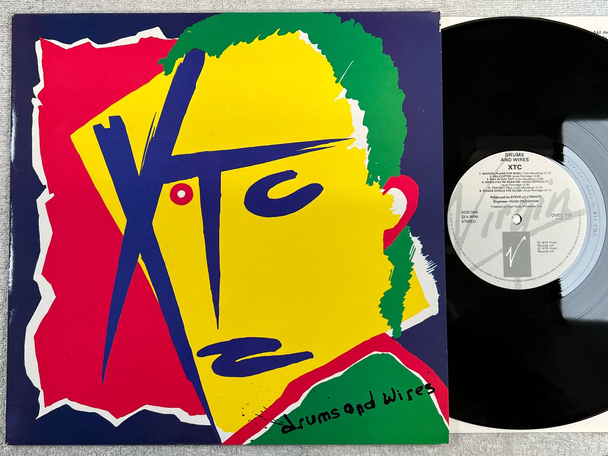 Omslagsbild för skivan XTC drums and wires LP UK VIRGIN OVED 113