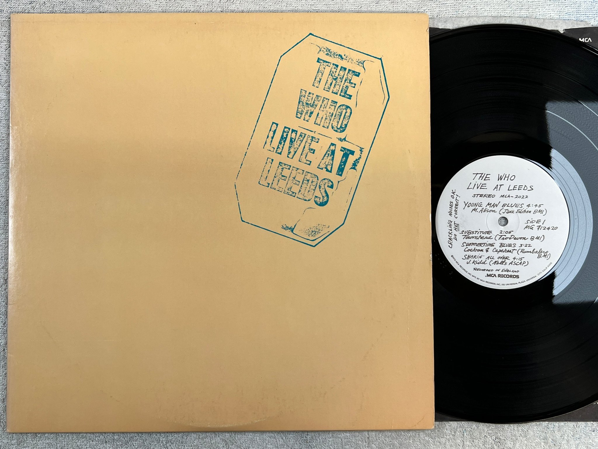 Omslagsbild för skivan THE WHO live at Leeds LP re MCA MG 712420