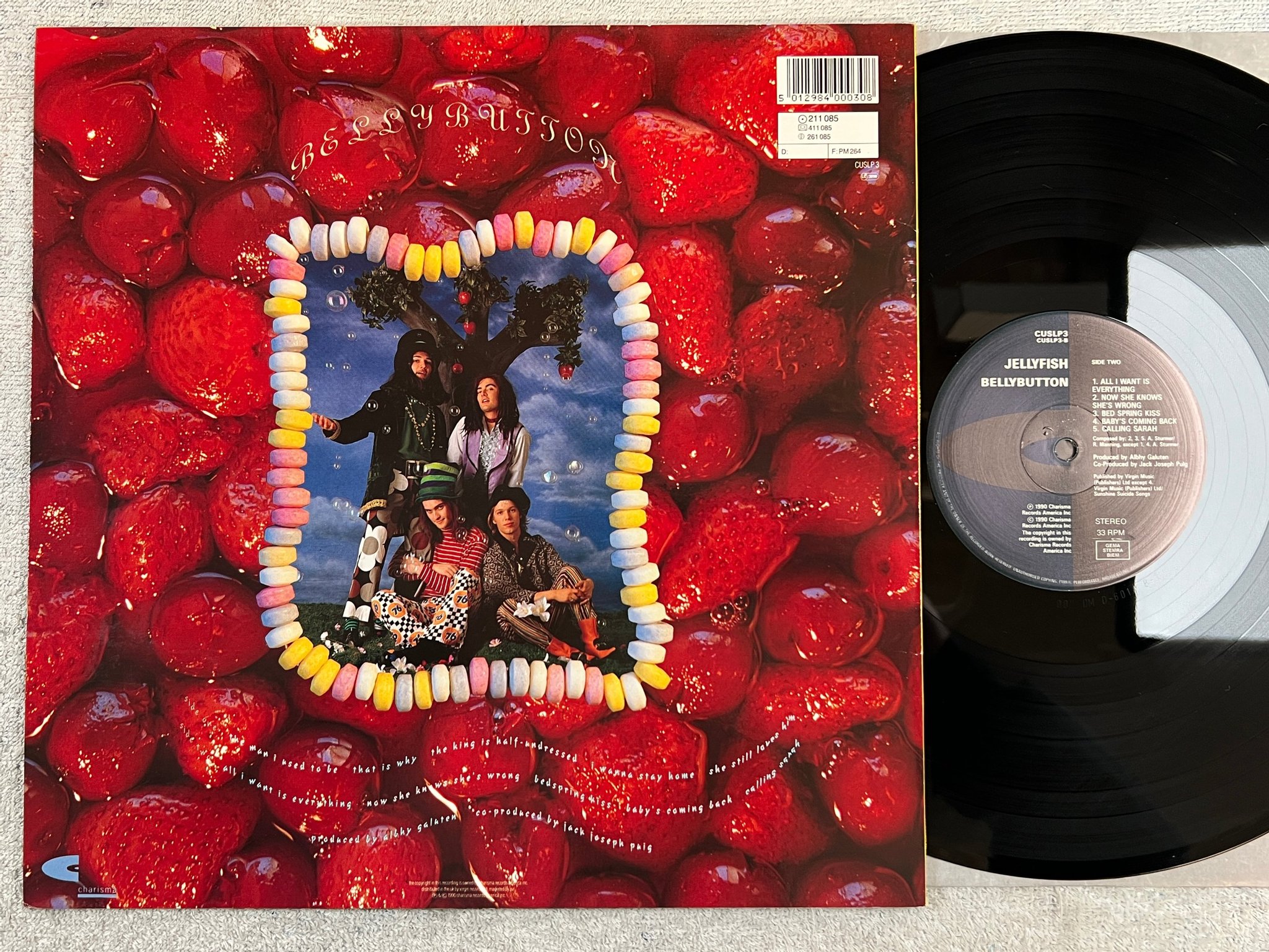 Omslagsbild för skivan JELLYFISH bellybutton LP -90 CHARISMA CUSLP3