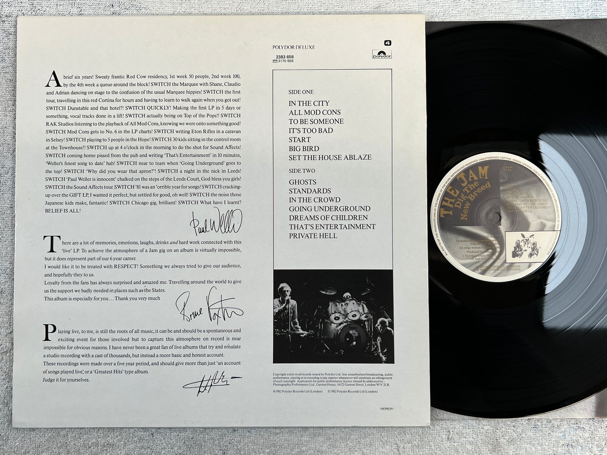 Omslagsbild för skivan THE JAM dig the new breed LP -82 POLYDOR 2383658