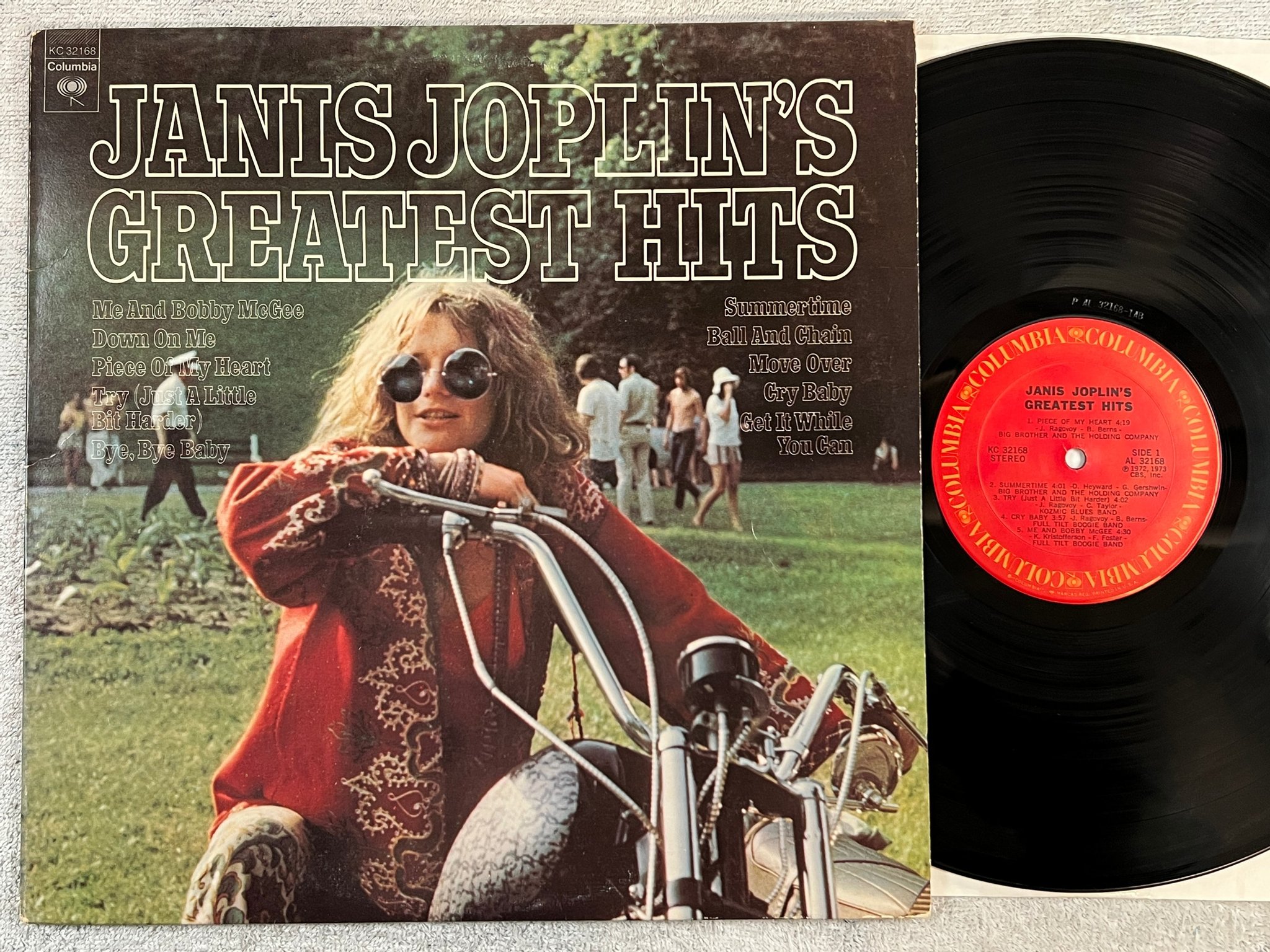 Omslagsbild för skivan JANIS JOPLIN greatest hits LP -73 US COLUMBIA KC 32168