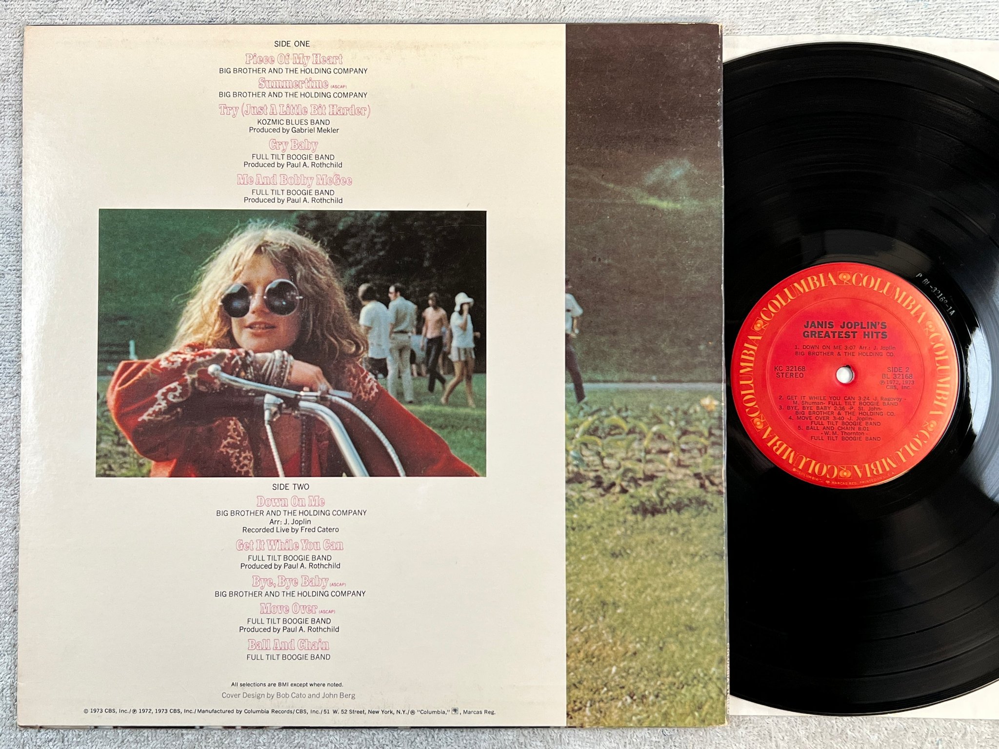 Omslagsbild för skivan JANIS JOPLIN greatest hits LP -73 US COLUMBIA KC 32168
