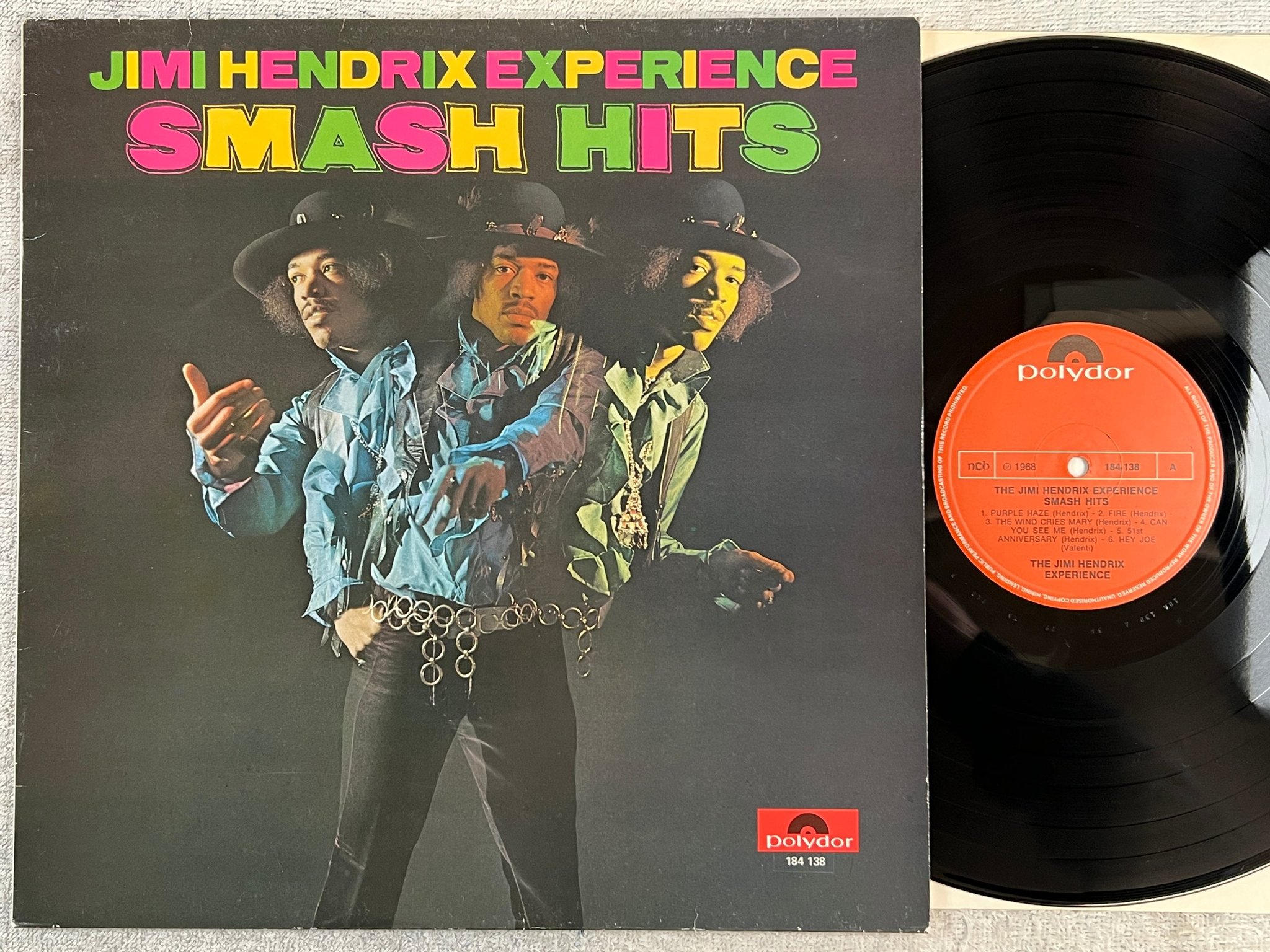 Omslagsbild för skivan THE JIMI HENDRIX EXPERIENCE smash hits LP re ncb POLYDOR 184138    Record / Co