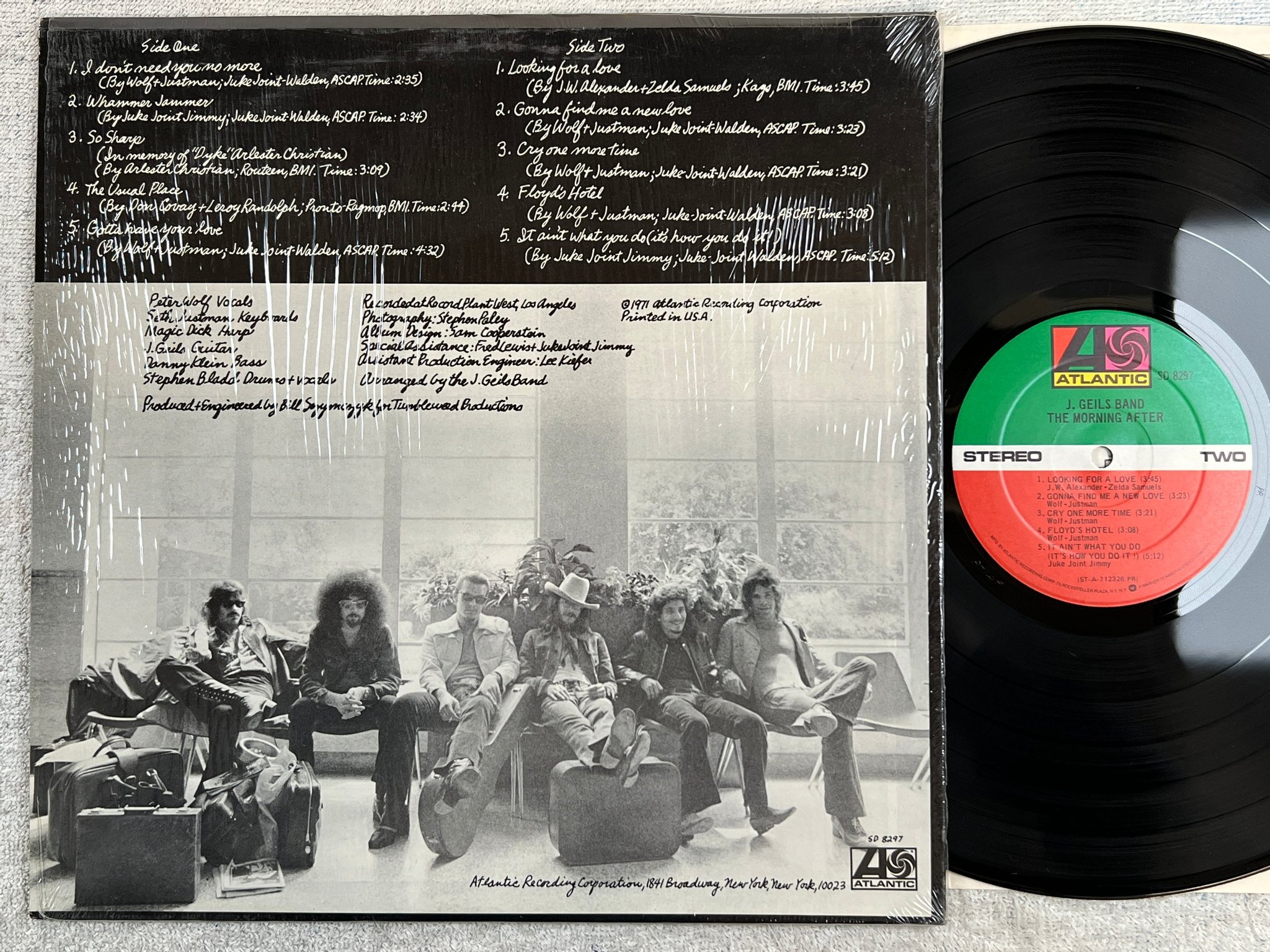 Omslagsbild för skivan J GEILS the morning after LP -71 US ATLANTIC SD 8297