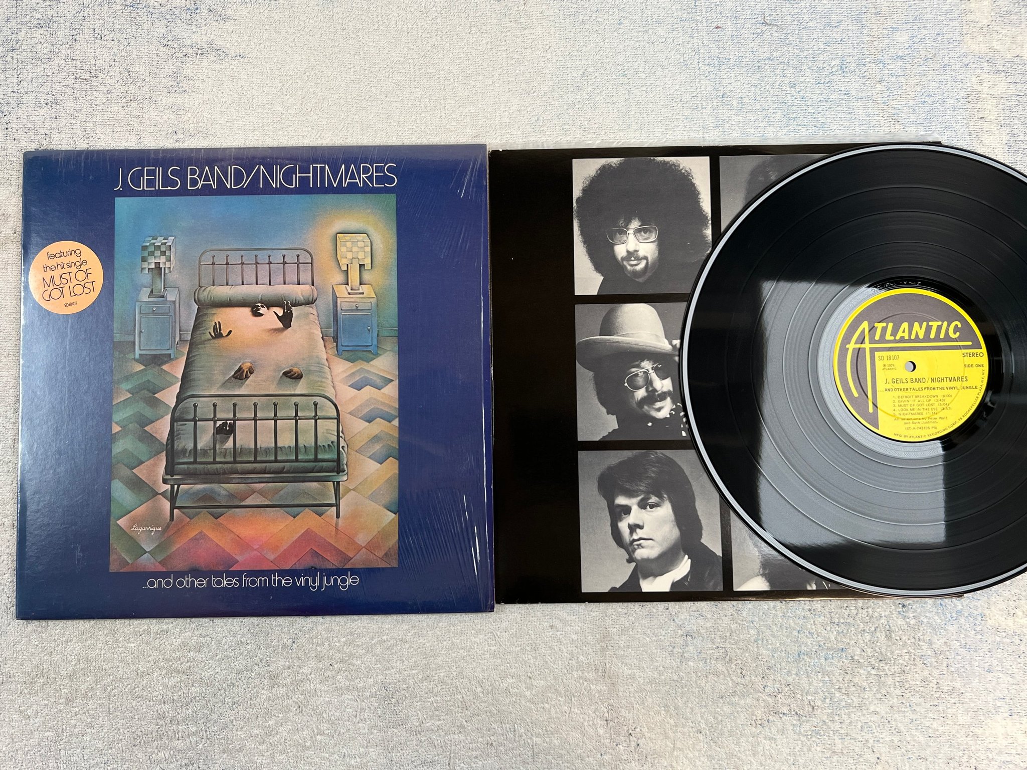 Omslagsbild för skivan J GEILS nightmares LP -74 US ATLANTIC SD 18107