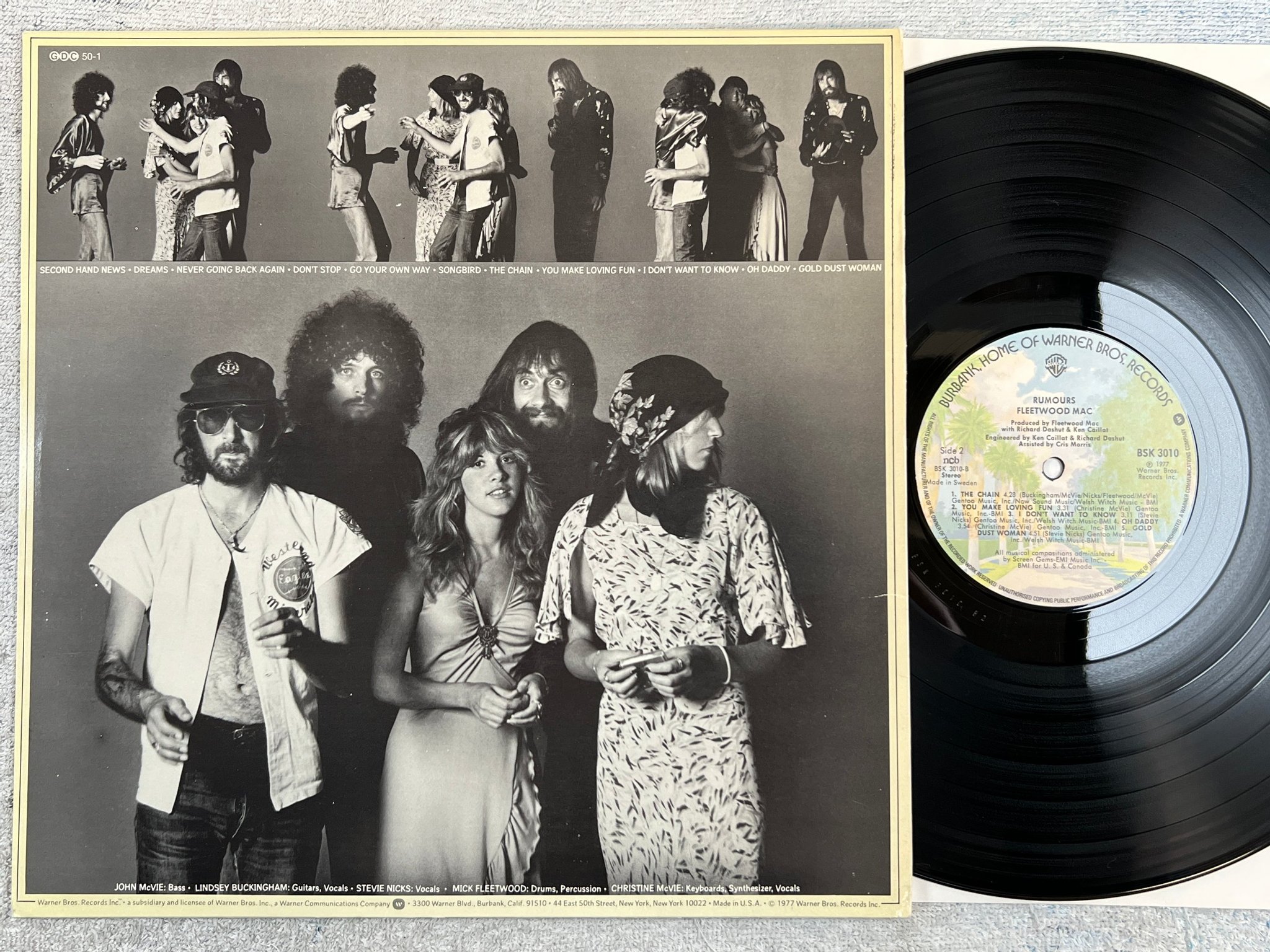 Omslagsbild för skivan FLEETWOOD MAC rumours LP ncb WARNER BSK 3010 ** DREAMS **