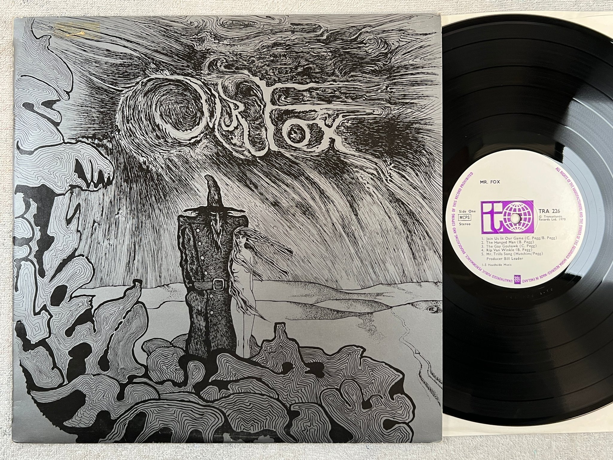 Omslagsbild för skivan MR FOX s/t LP -70 UK TRANSATLANTIC TRA 226 *** RARE FOLK ROCK ***