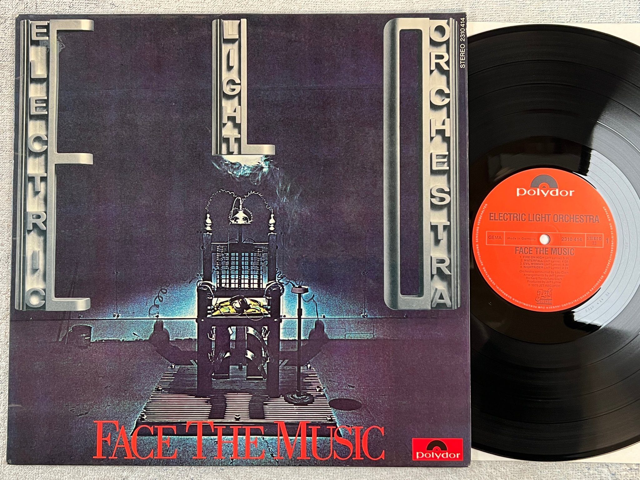 Omslagsbild för skivan ELECTRIC LIGHT ORCHESTRA face the music LP -75 Ger POLYDOR 2310414