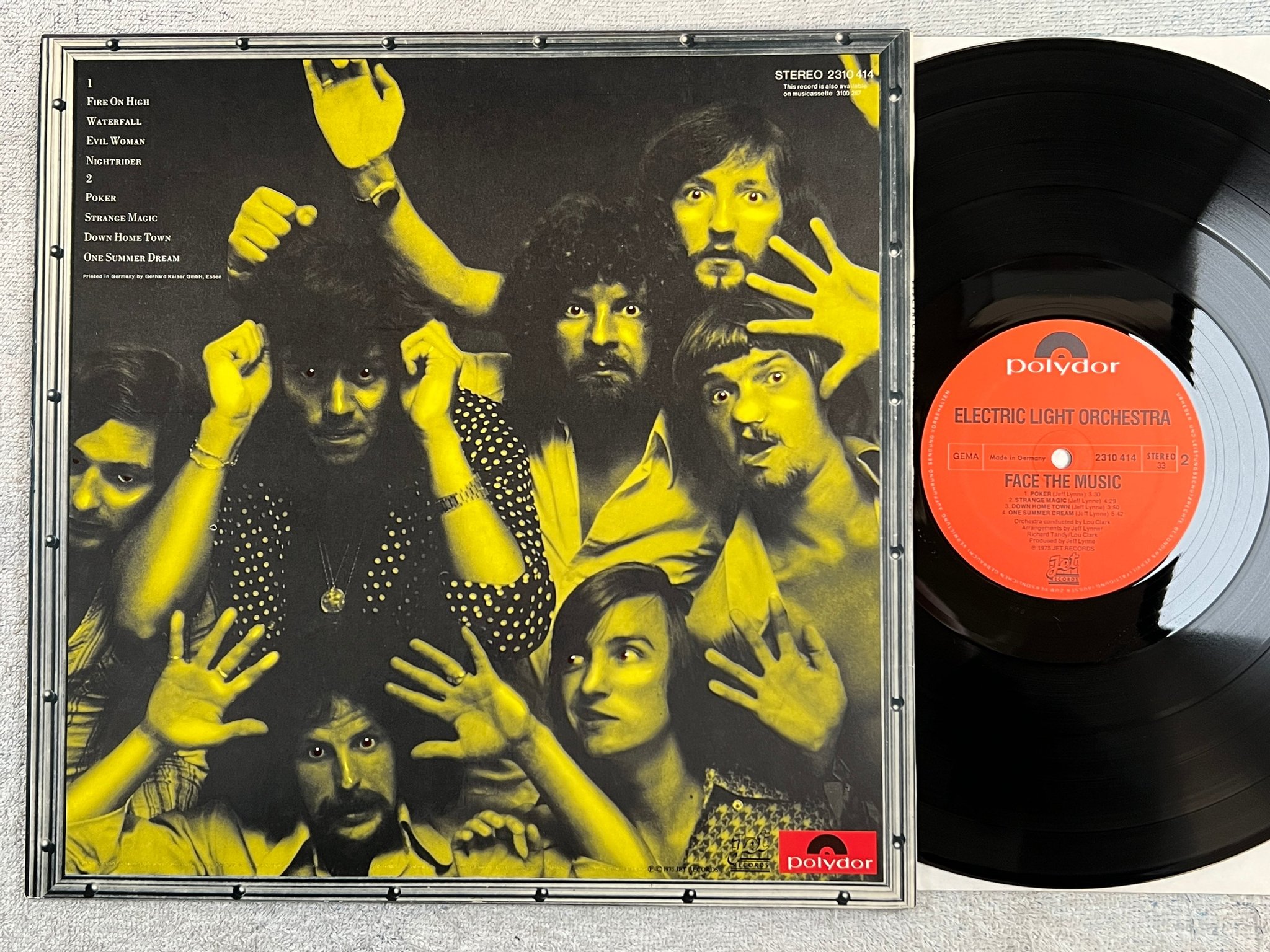 Omslagsbild för skivan ELECTRIC LIGHT ORCHESTRA face the music LP -75 Ger POLYDOR 2310414