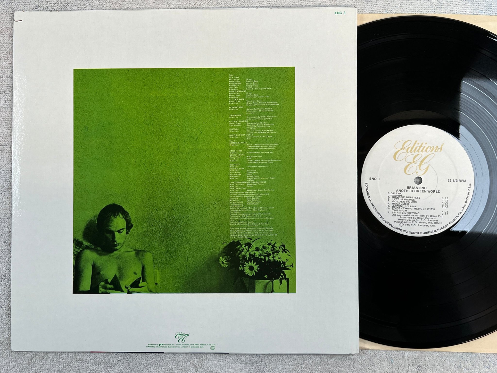 Omslagsbild för skivan BRIAN ENO another green world LP -75 US EDITIONS EG ENO-3