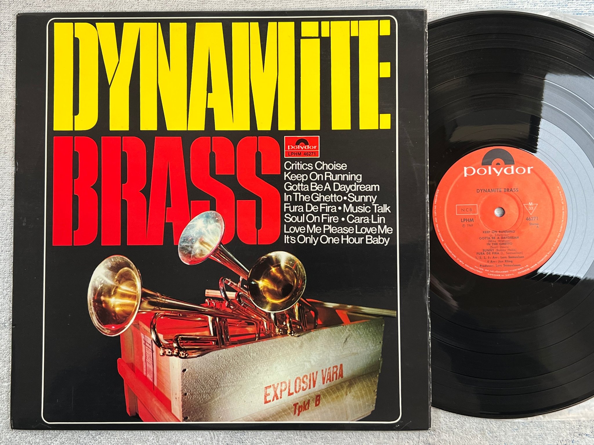 Omslagsbild för skivan DYNAMITE BRASS s/t LP -69 Swe POLYDOR LPHM 46271 ** funky stuff **