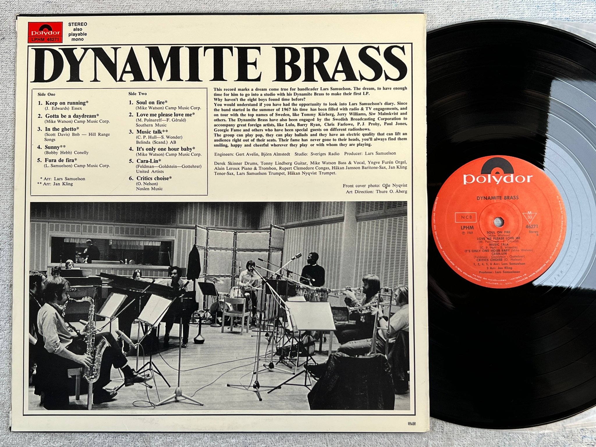 Omslagsbild för skivan DYNAMITE BRASS s/t LP -69 Swe POLYDOR LPHM 46271 ** funky stuff **