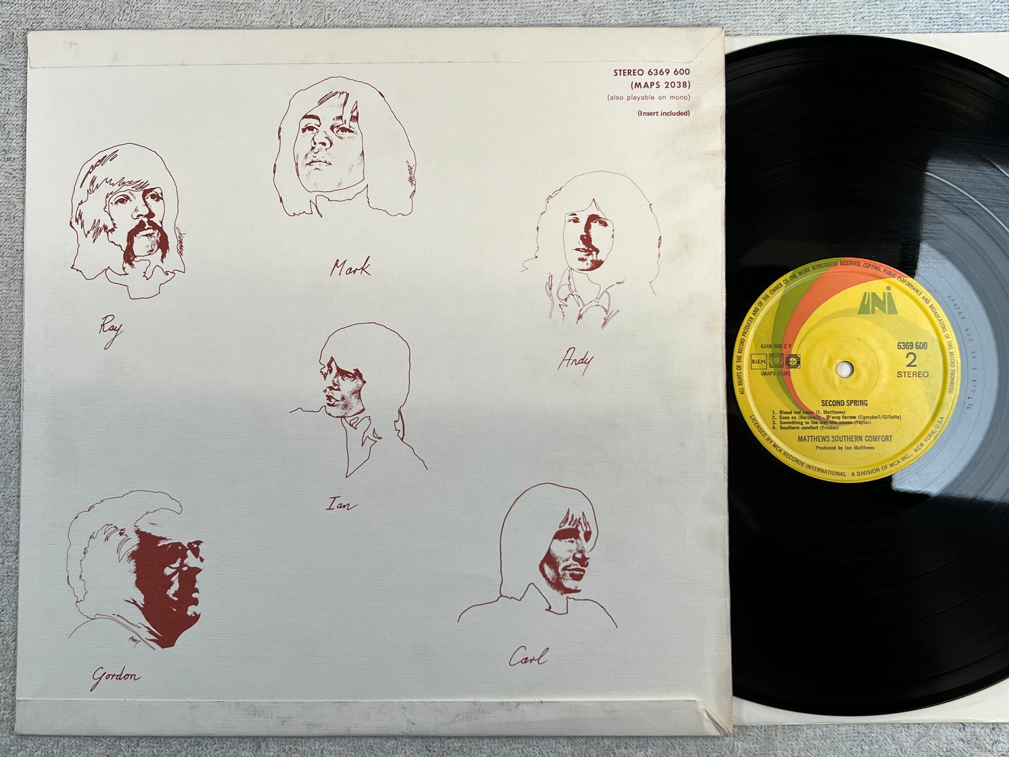 Omslagsbild för skivan MATTHEWS SOUTHERN COMFORT second spring LP UK UNI 6369 600