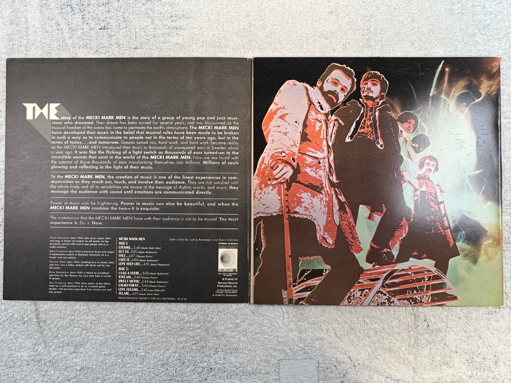 Omslagsbild för skivan MECKI MARK MEN s/t LP -68 US LIMELIGHT LS-86054