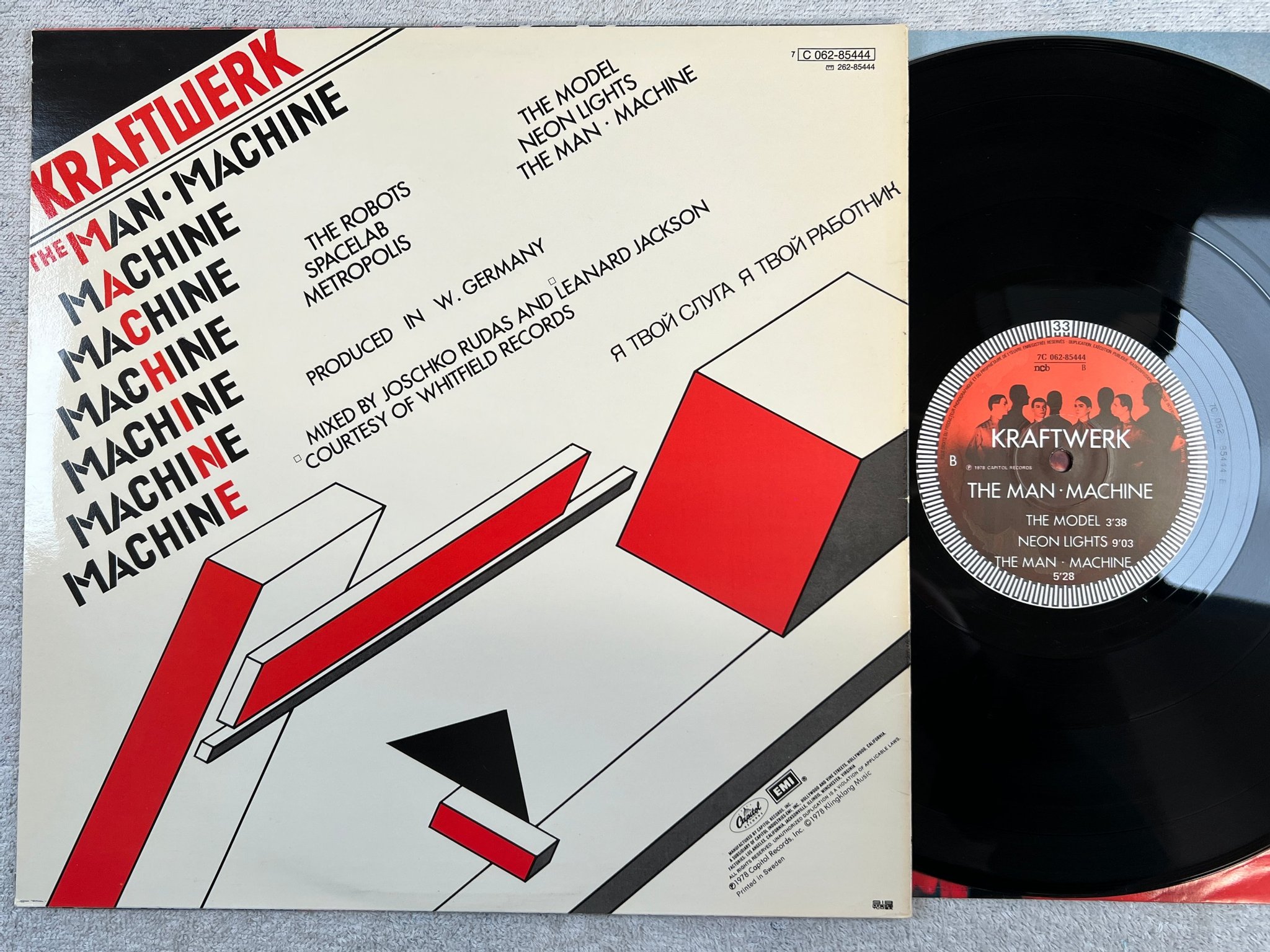 Omslagsbild för skivan KRAFTWERK the man machine LP -78 ncb CAPITOL 7C 062-85444